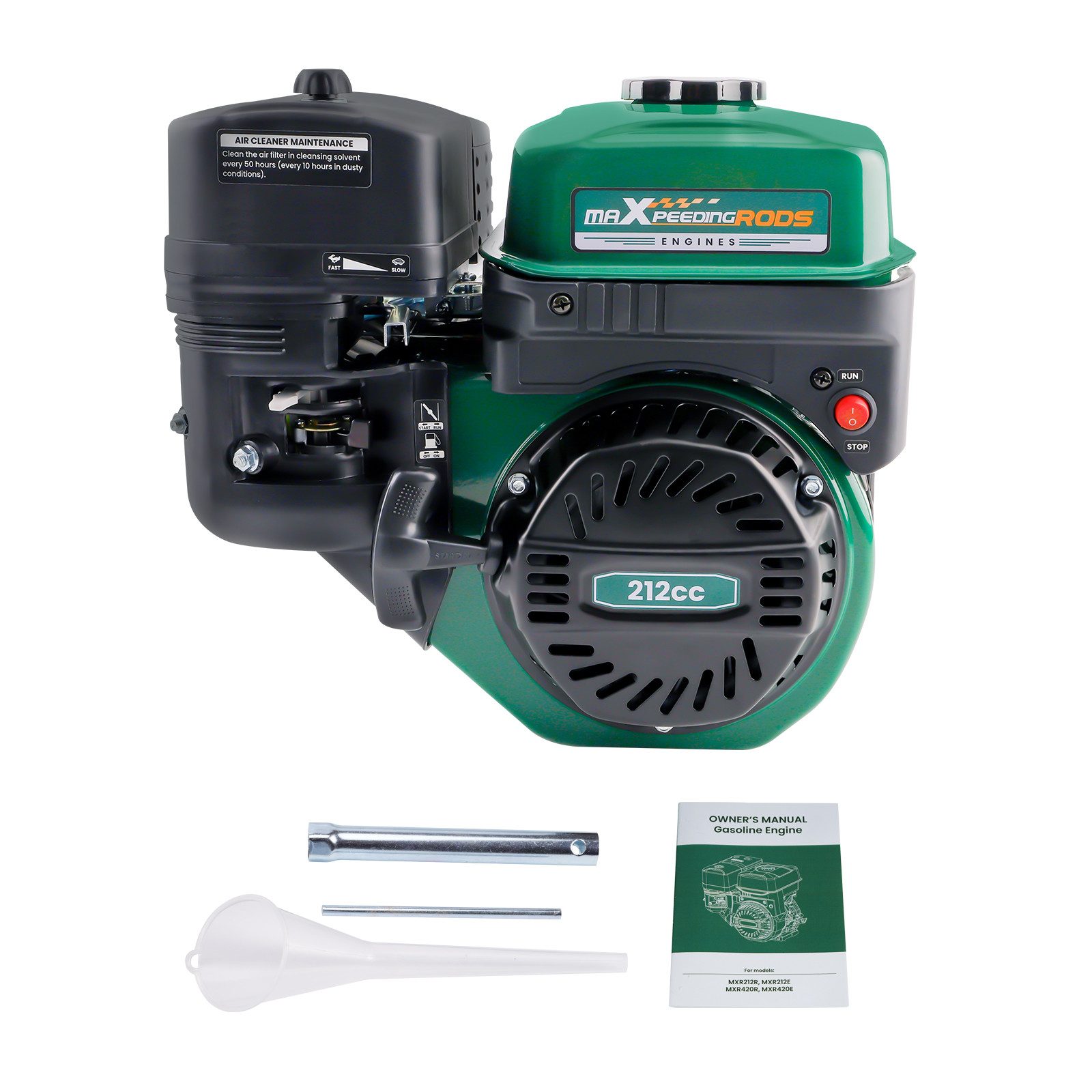 maXpeedingrods Stromerzeuger PE-MXR212R, 3,6 in kW, 212cc Benzinmotor 7PS 4-Takt OHV horizontaler Gasmotor Einzylinder