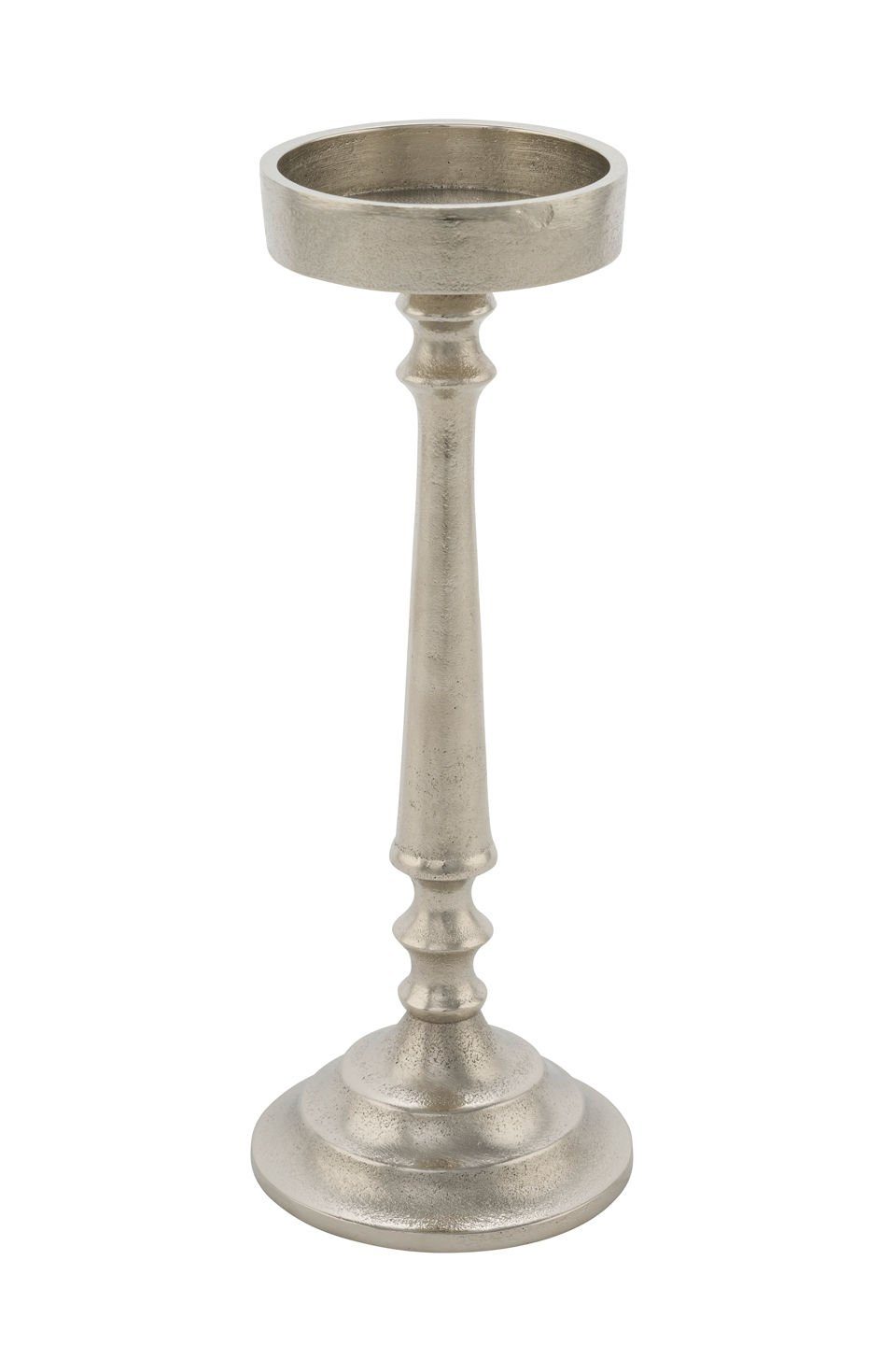 Spetebo Kerzenständer Aluminium Kerzenständer silber - 28 cm (Stück, 1 St., günstig online kaufen