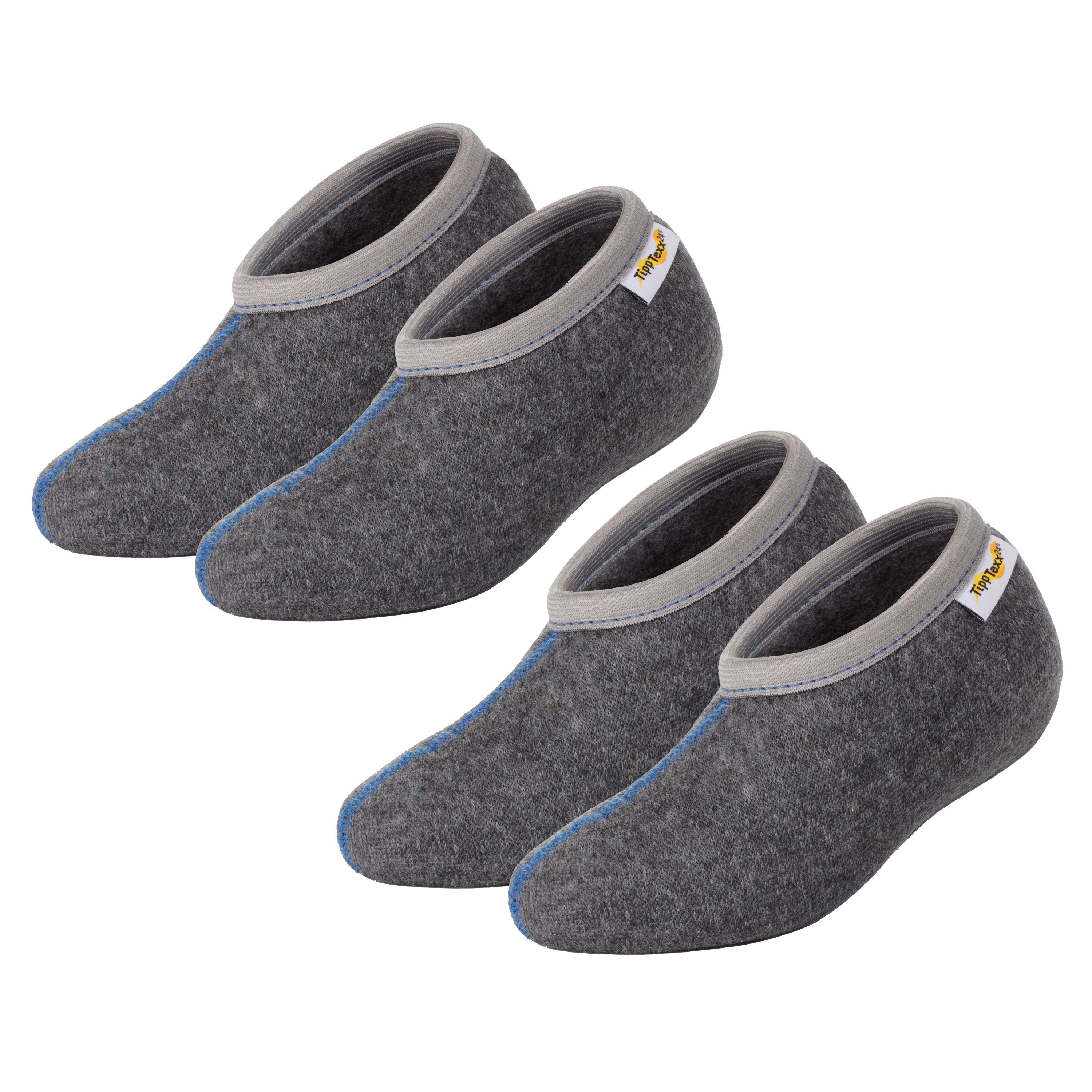 Funktionssocken 2 Paar Stiefelsocken Grau mit Wolle für Kinder ideal für Gummistiefel