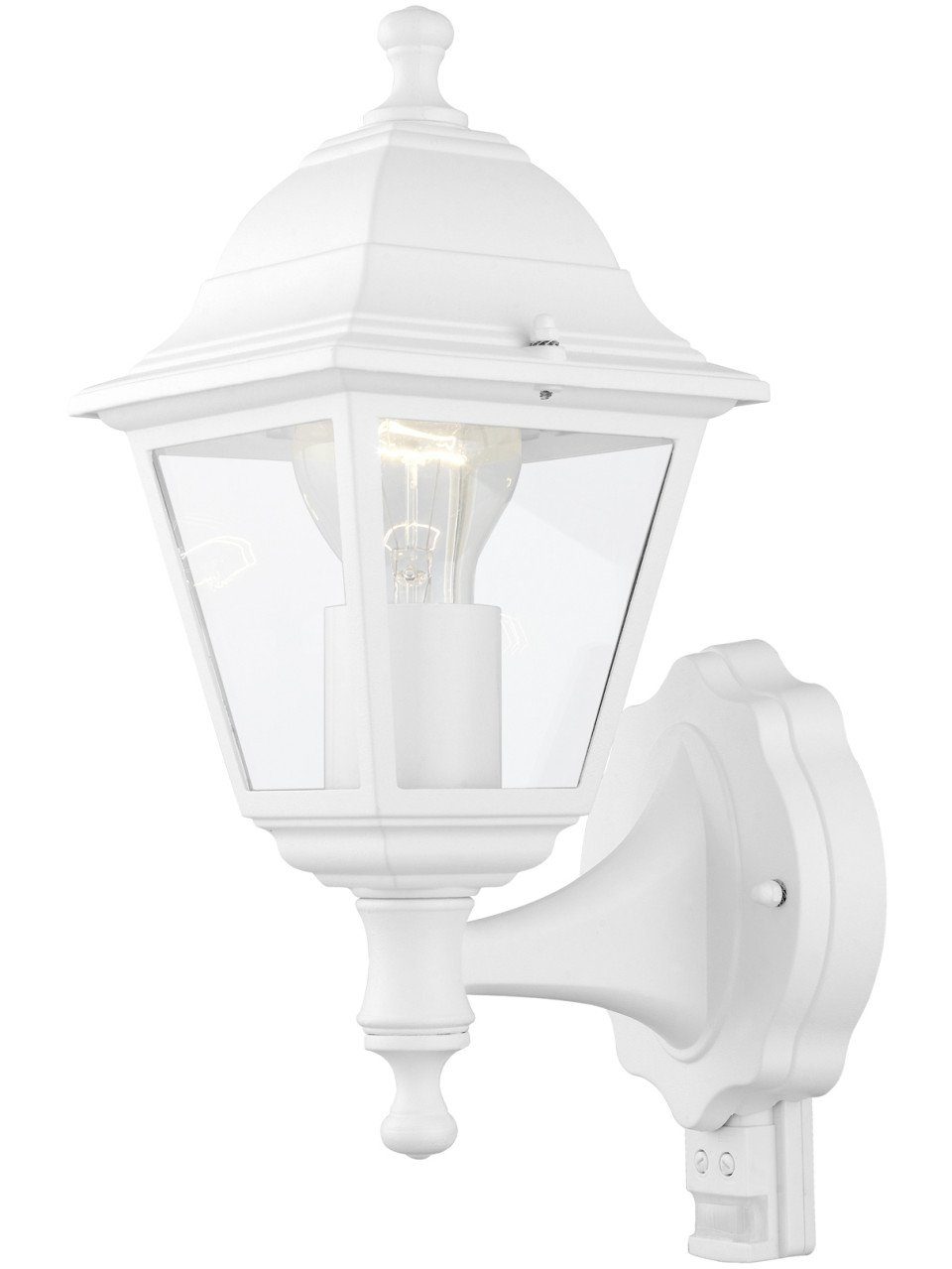 EGLO LED Außen-Wandleuchte Eglo Außen-Wandleuchte Belfort 1 weiß mit, Ohne Leuchtmittel, Mit Bewegungsmelder nicht dimmbar nicht Smart Home-fähig