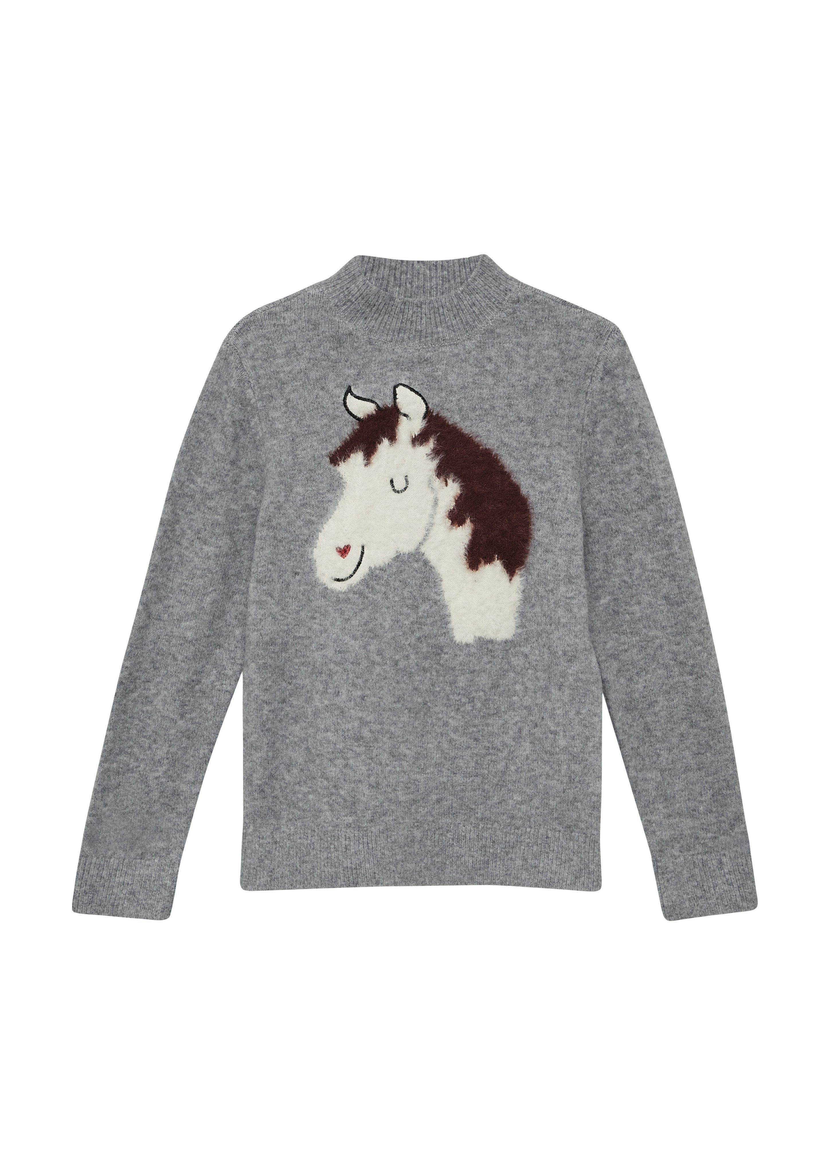 s.Oliver Junior Вязаные свитера mit flauschigem Pferde-Motiv