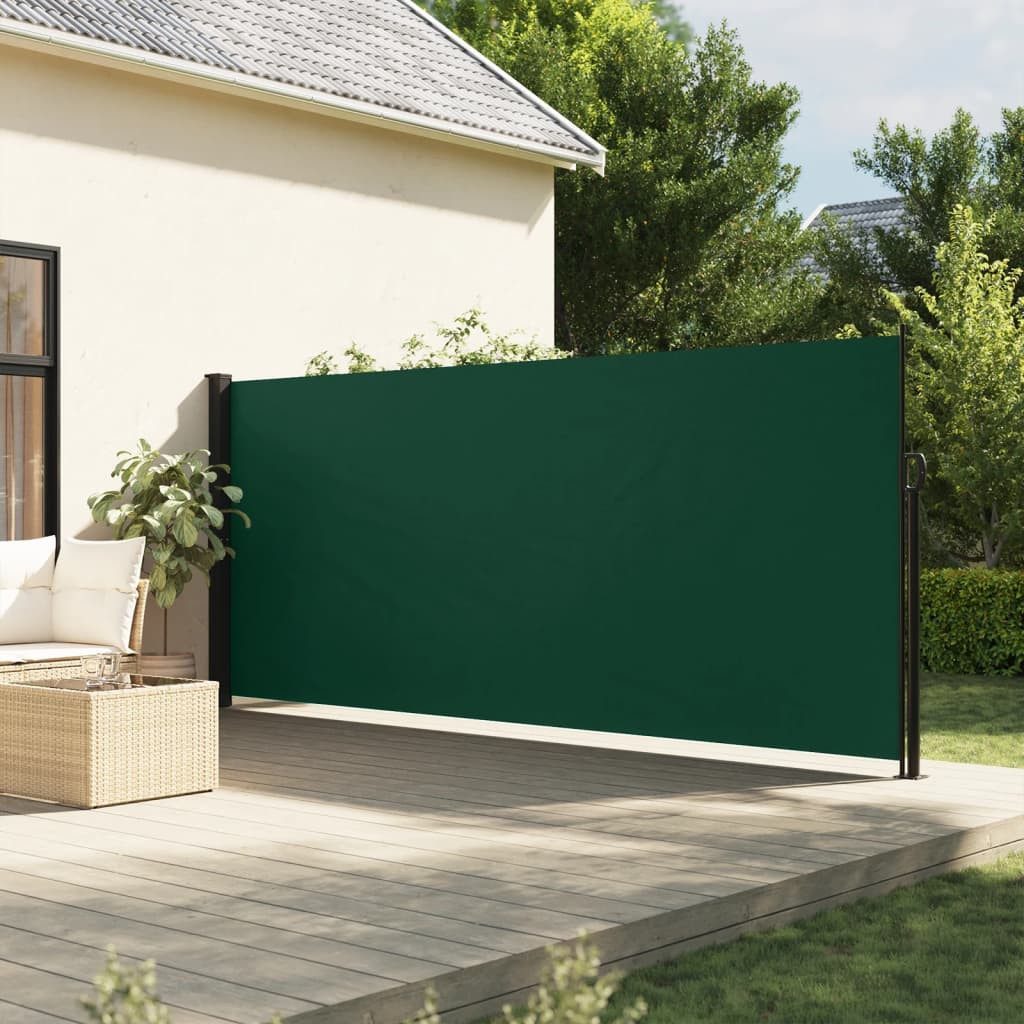 vidaXL Seitenmarkise 160 x 300 cm Sichtschutz Seitenmarkise Ausziehbar Dunkelgrün 160x300 c