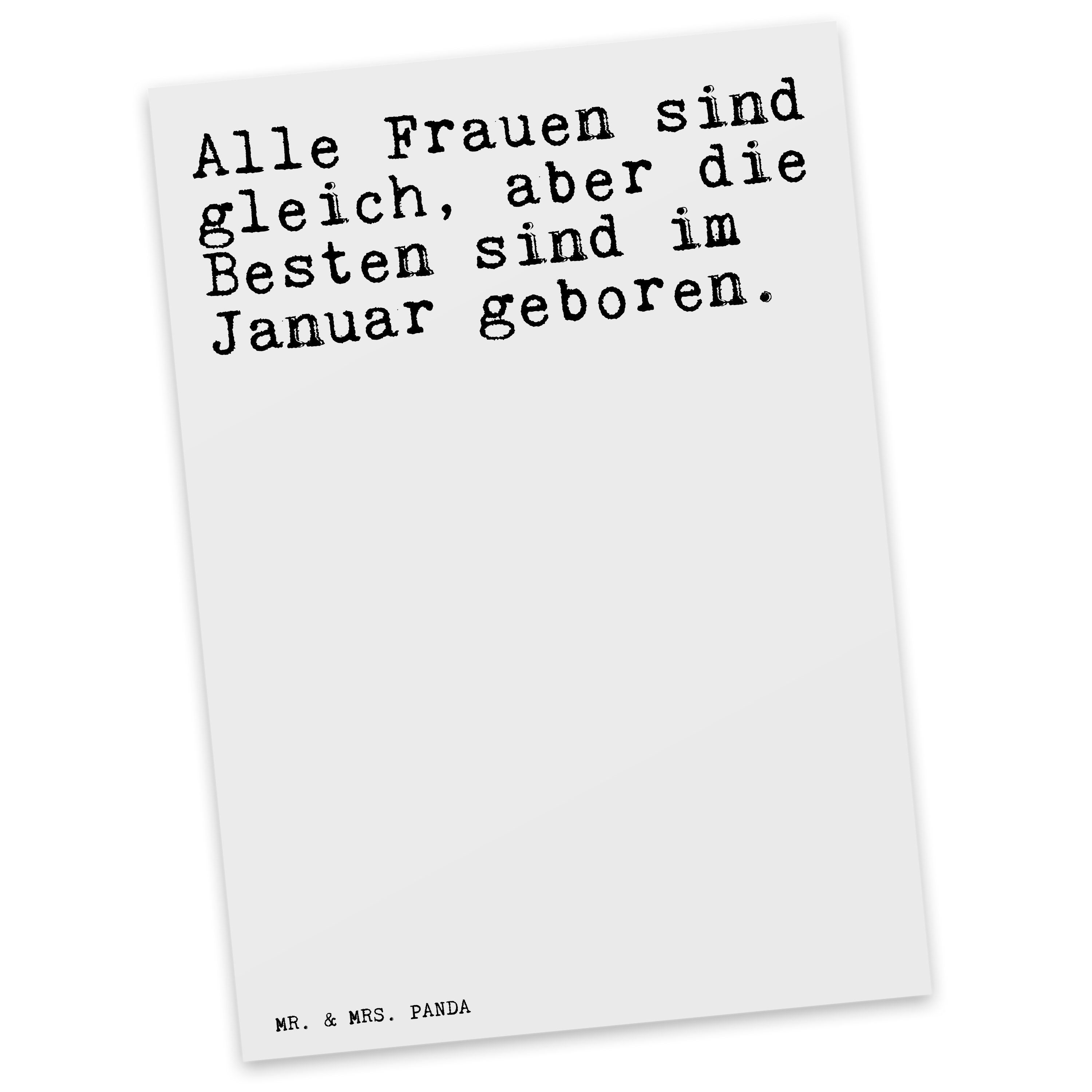 Mr. & Mrs. Panda Postkarte »Alle Frauen sind gleich,... Weiß