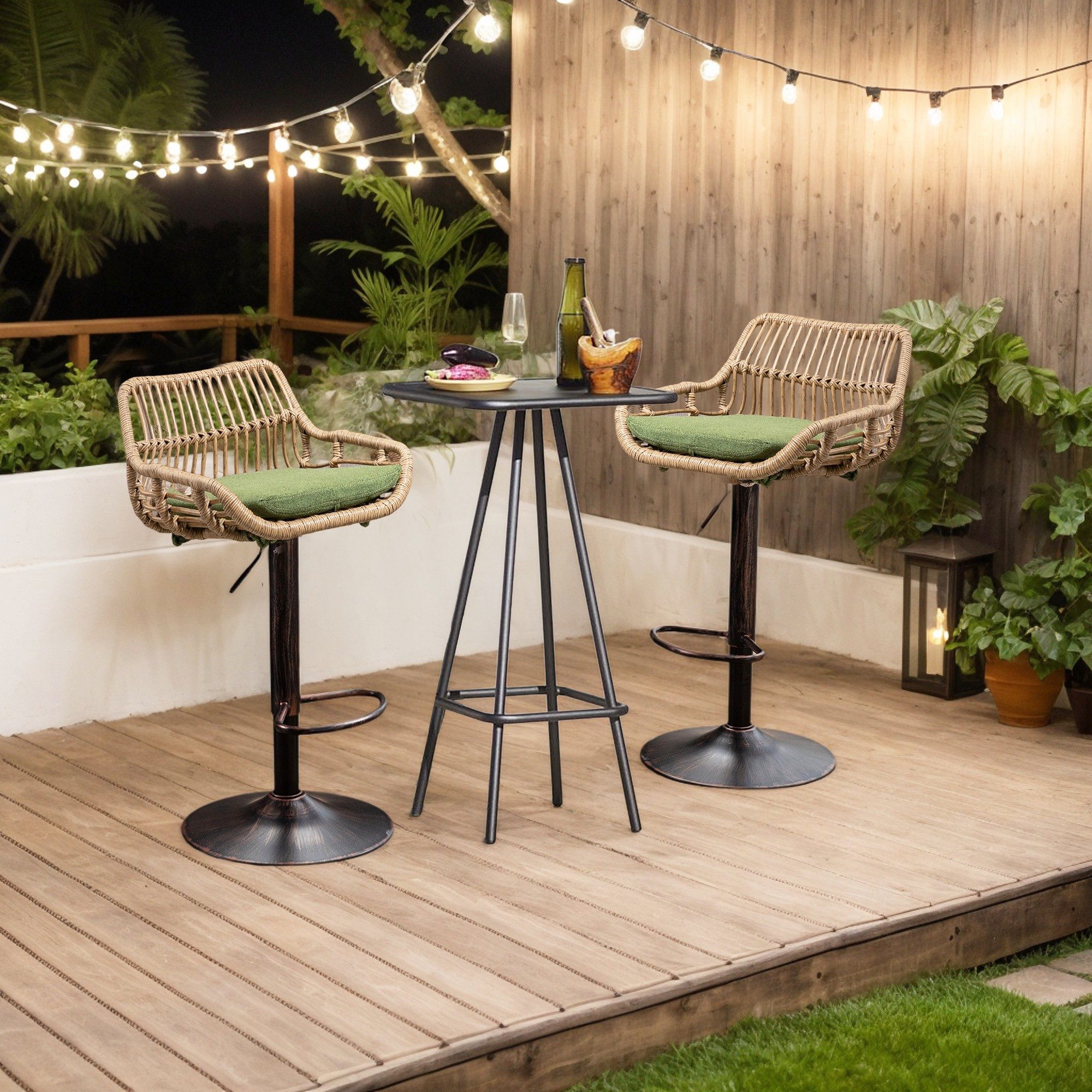 Barhocker Rattan 360° drehbar Bistrostuhl/Barstuhl/Drehstuhl/Besucherstuhl