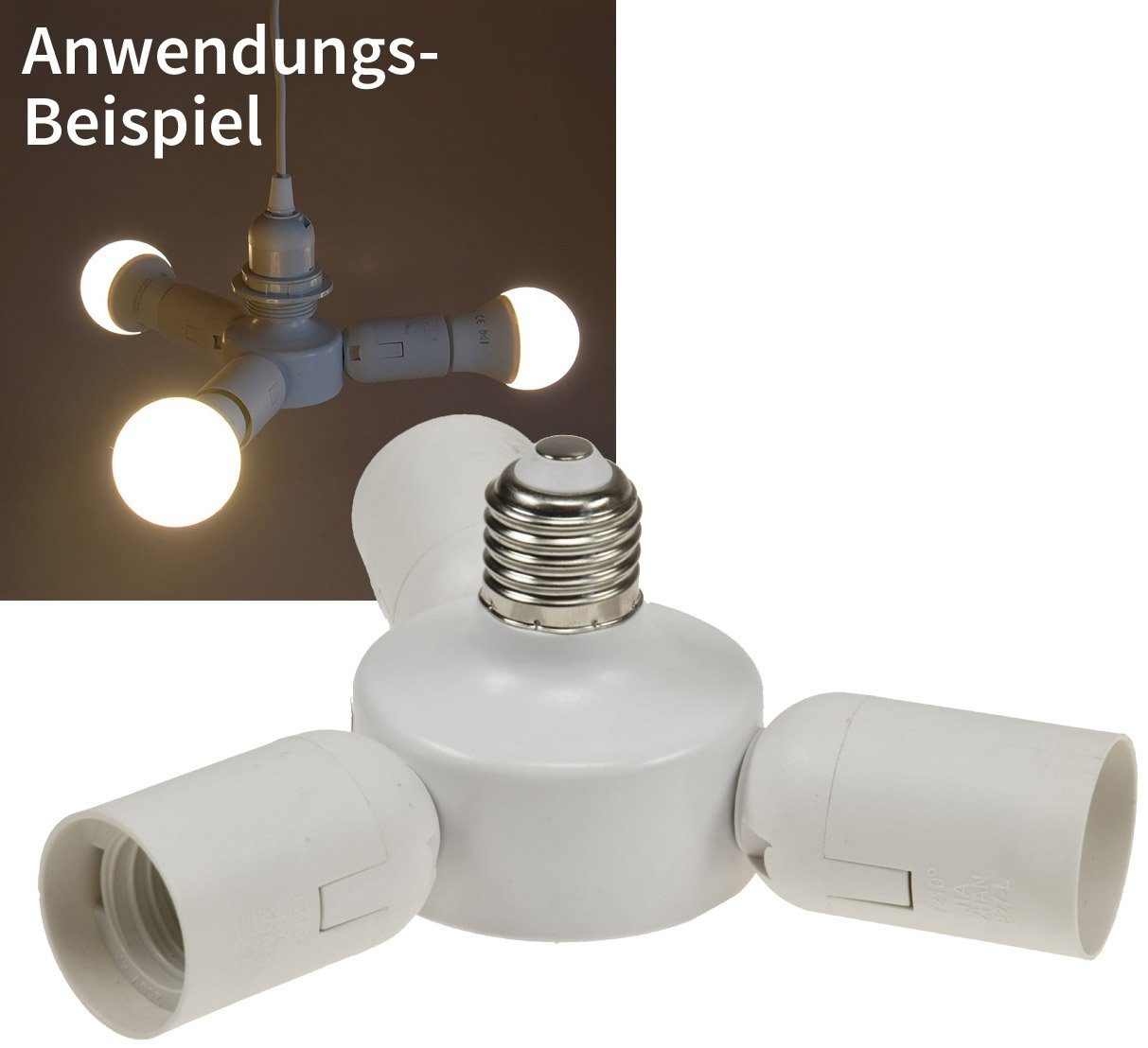 ChiliTec Sockelleuchte Lampensockel Adapter E27 3-fach günstig online kaufen