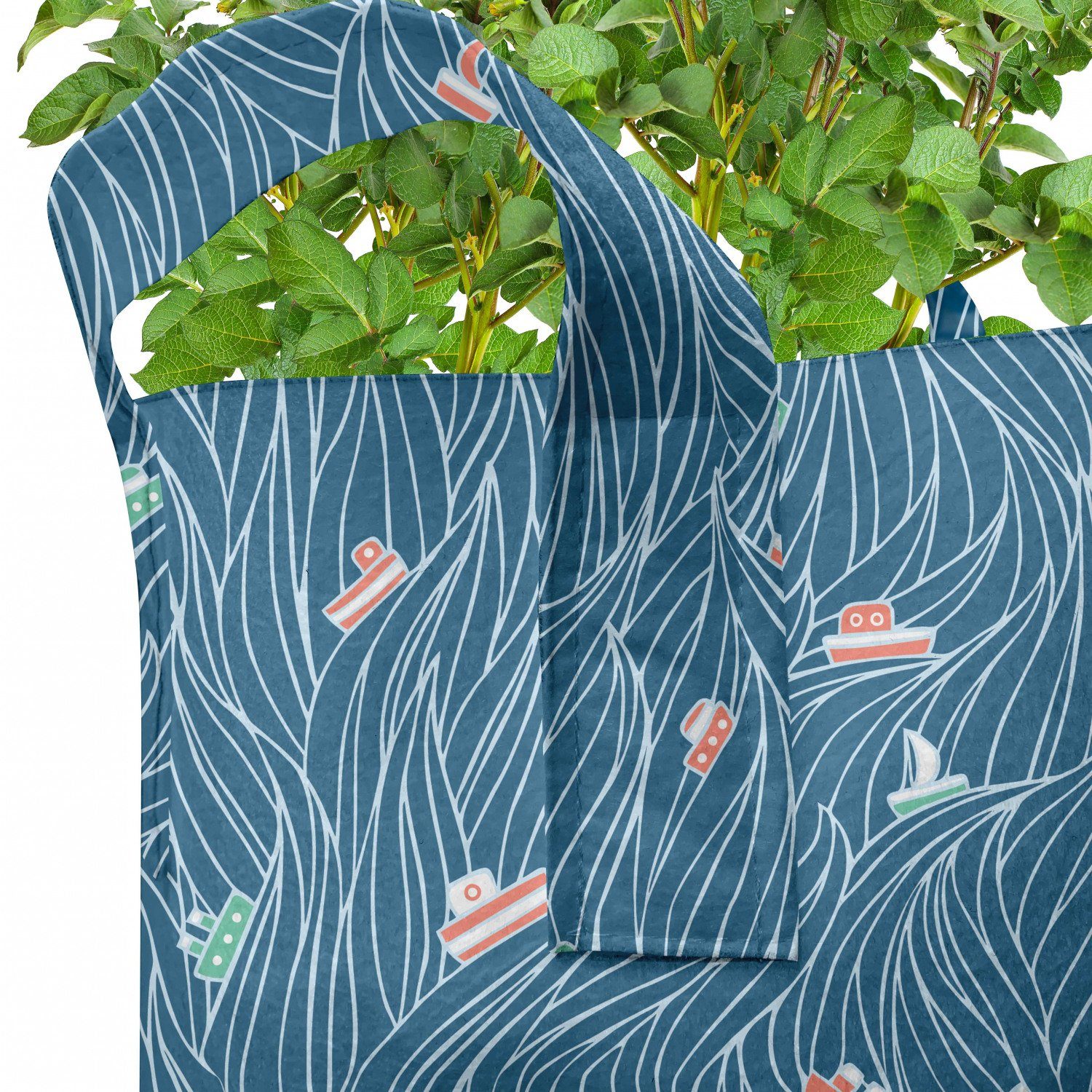 Abakuhaus Pflanzkübel hochleistungsfähig Stofftöpfe mit Cartoon Schiffe Natur Wellen für und Griffen Pflanzen