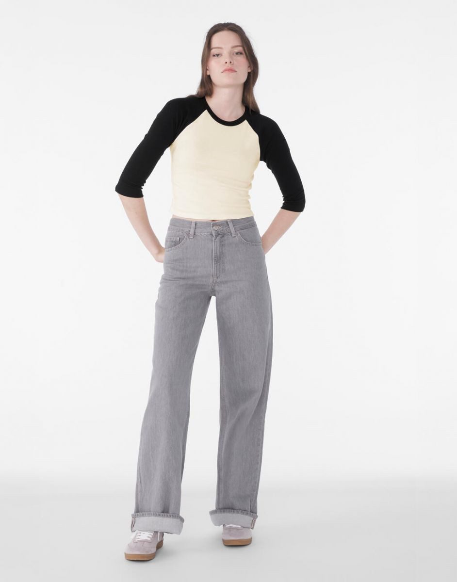 Bella + Canvas Longsleeve Women´s Micro Rib 3/4 Raglan Baby Tee Langarmshirt Damen
