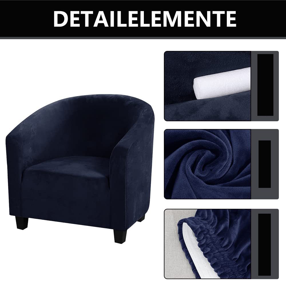 Diwzbyn Sesselhusse Sesselüberzug aus Samt, Sesselhusse Bezug für Sessel, Relaxsessel, Ohrensessel, elastisches Material, Sofabezug