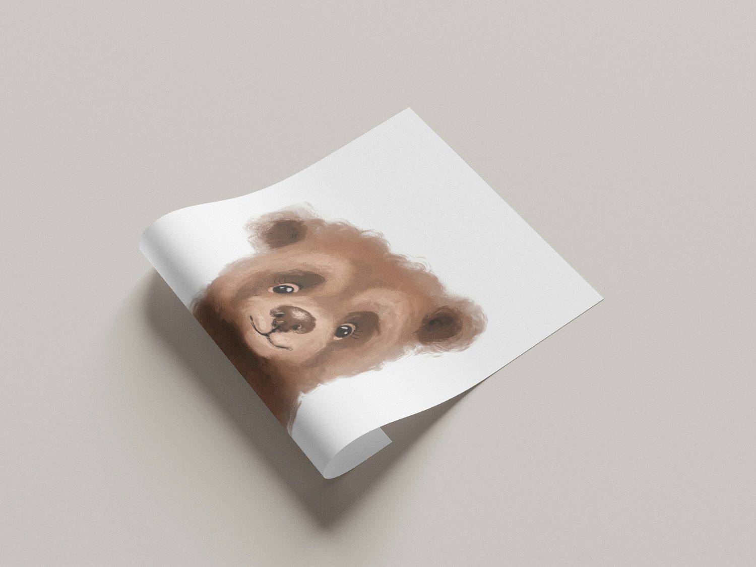 Lüttenhütt Bild mit Rahmen oder Poster, Niedlicher Braunbär, Bär, Fantasy, Tiere (1 St), HD Premium Druck