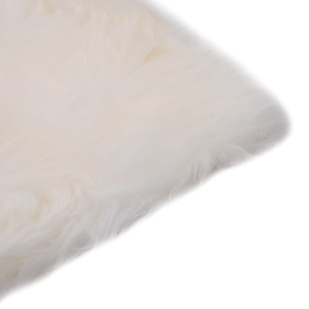 vidaXL Sitzauflage Sitzkissen 2 Stk. Weiß 40x40 cm Echter Schafspelz, (2 St)