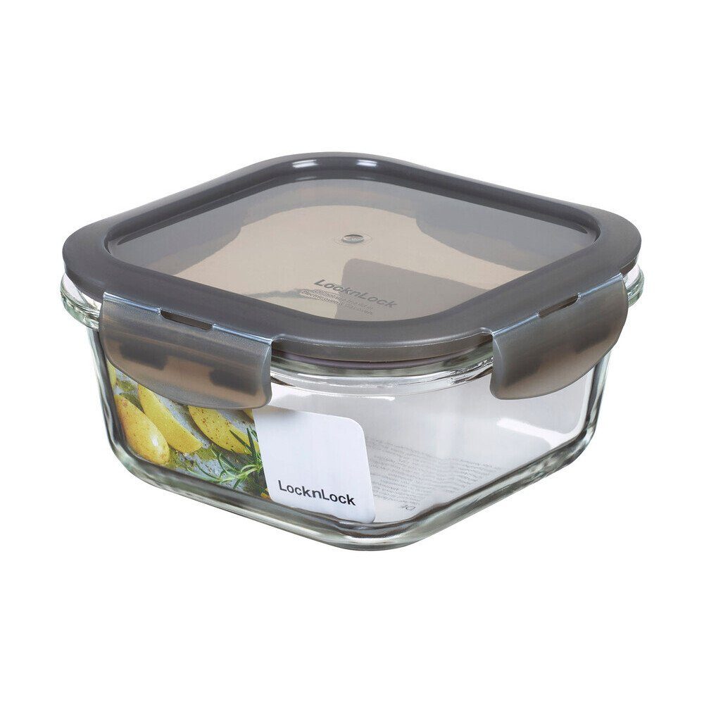 LOCK & LOCK Frischhaltedose Frischhaltedose 0,5 l Oven Glass grau, Borosilikatglas, (1-tlg), Frischhaltedose, 0,5 l, Borosilikatglas