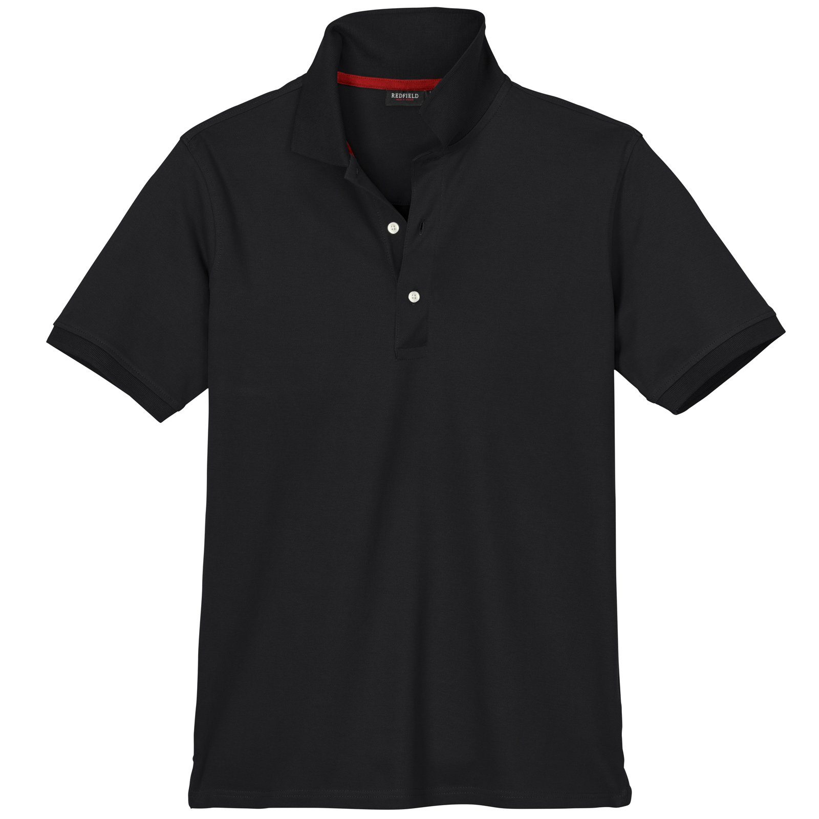schwarz redfield Basic Stretch-Poloshirt Größen Redfield Große Poloshirt