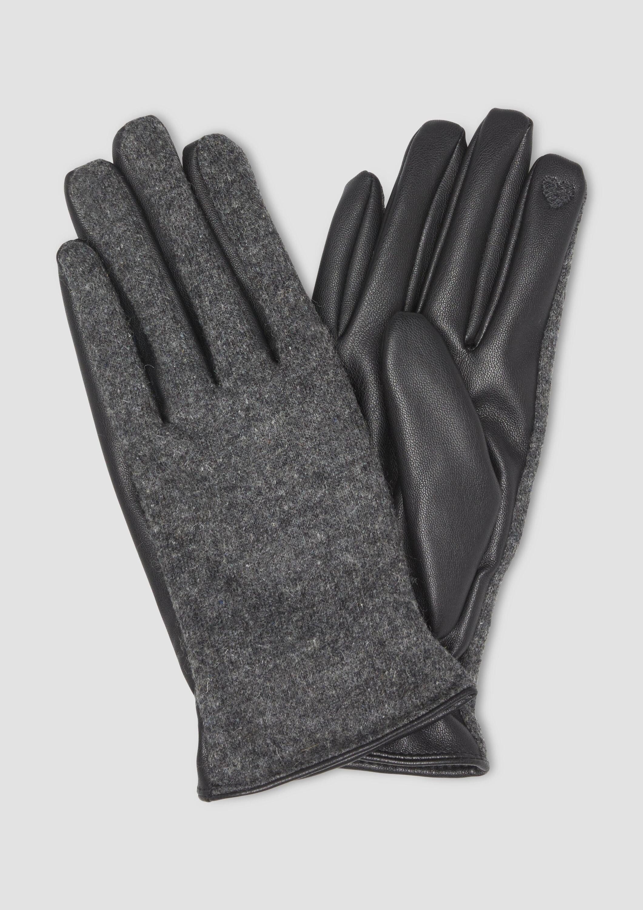 s.Oliver Strickhandschuhe Handschuhe Wollmix-Handschuhe mit Touch-Funktion