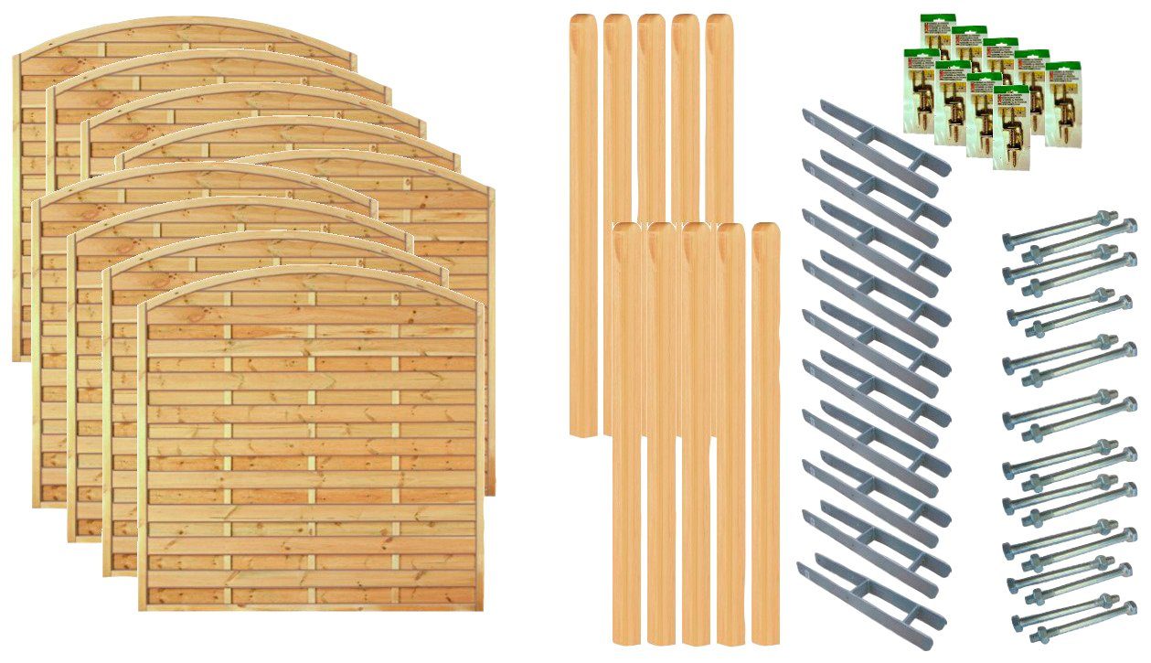 Tetzner & Jentzsch Dichtzaun Madison 7, (Set), 9 Elemente, LxH: 1710x180 cm