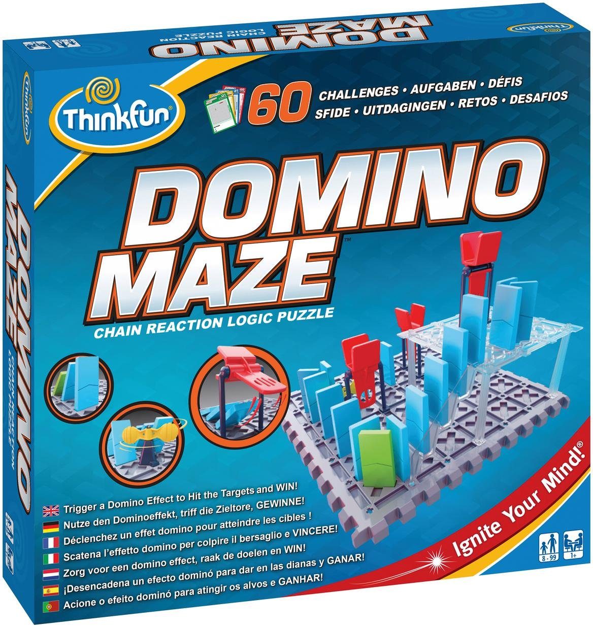 Image of ThinkFun - 76373 - Domino Maze das kniffelige Logikspiel mit dem Dominoeffekt für Jungen und Mädchen ab 8 Jahren