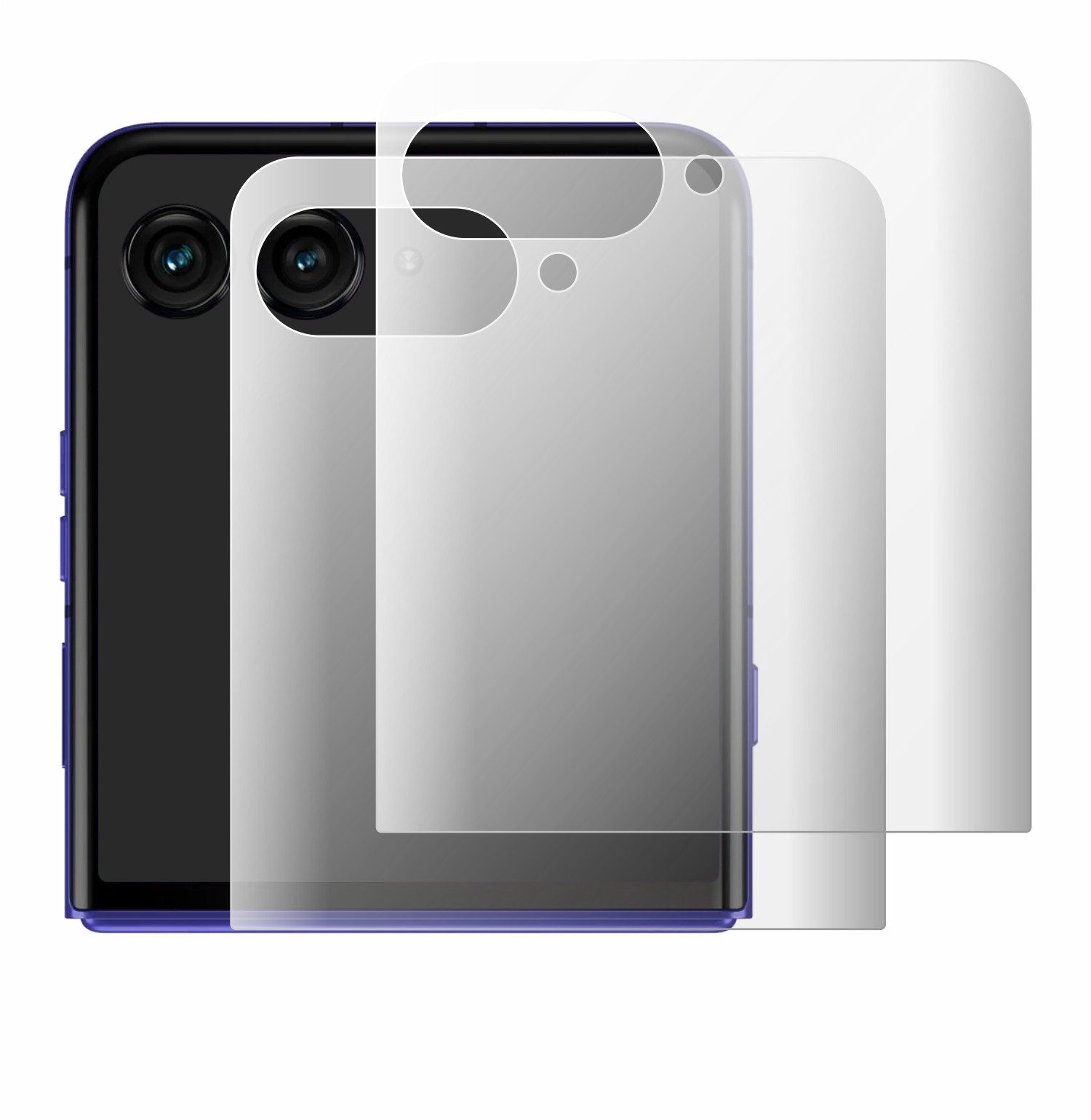 BROTECT Displayschutzfolie Fullscreen Schutzfolie für Motorola Razr 70 Ultra (Hinteres Display), 2 Stück, Displayschutz Folie Fullcover Matt Entspiegelungsfolie
