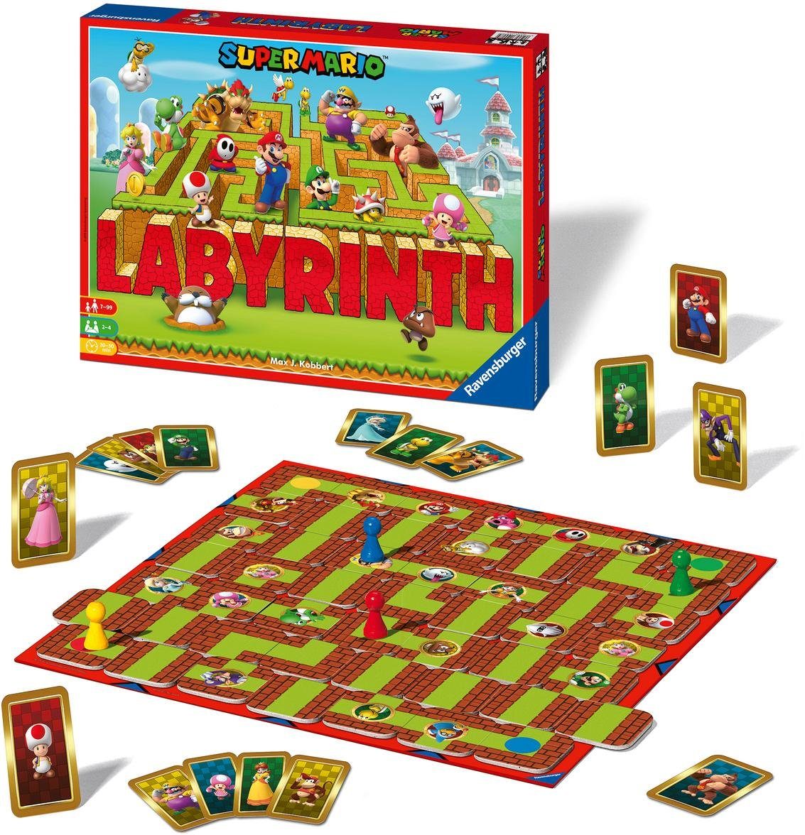 Image of Das verrückte Labyrinth von Ravensburger mit den Figuren aus Super Mario(TM) - ein Spieleklassiker für die ganze Familie