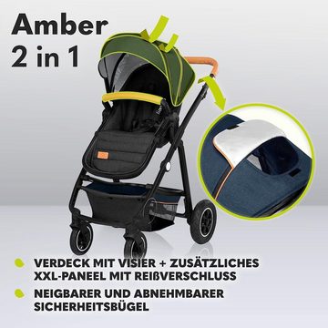 lionelo Kombi-Kinderwagen Amber, Tasche Moskitonetz Regenschutz Schutzüberzug 2in1