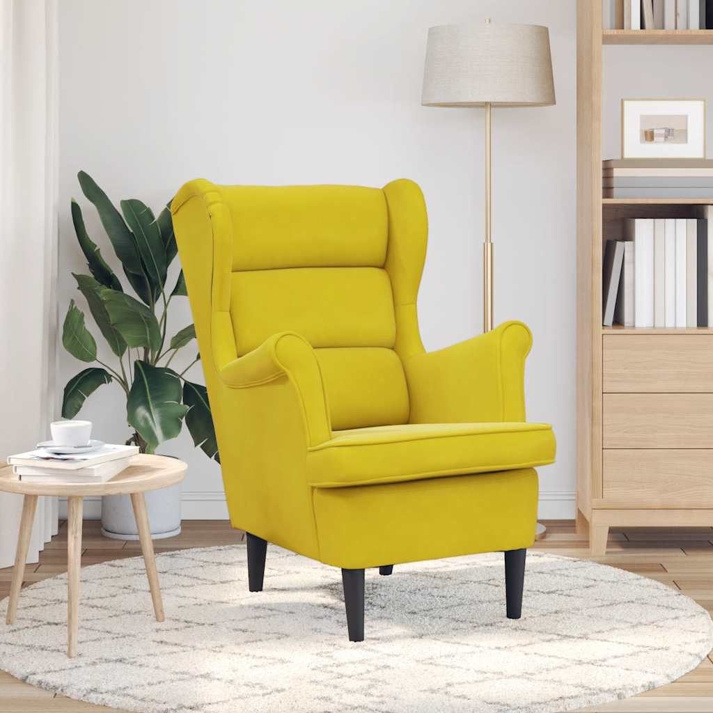 furnicato Sessel Senfgelb 71 x 92 x 91 cm mit Samtbezug (1-St) – Bild 3 von 5
