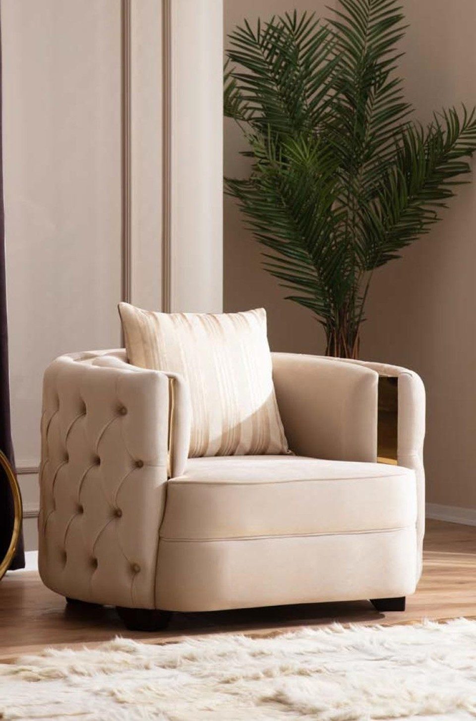 Loungesessel Luxus Chesterfield Einsitzer im modernen Design für Ihr Wohnzimmer