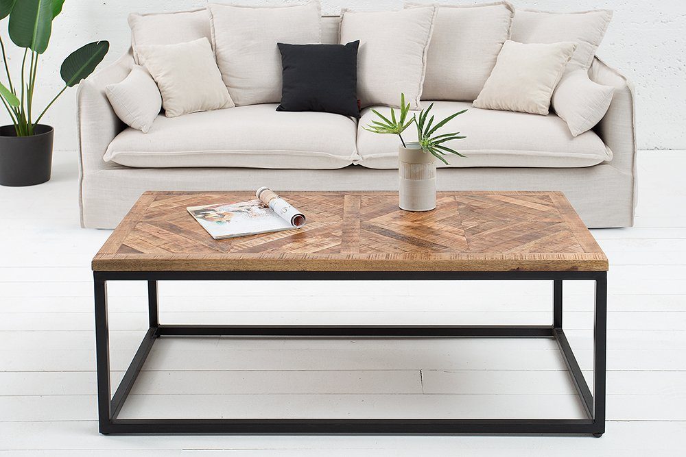 riess-ambiente Couchtisch INFINITY HOME 100cm natur, Wohnzimmer · Massivholz · eckig · Industrial · Metall – Bild 3 von 5
