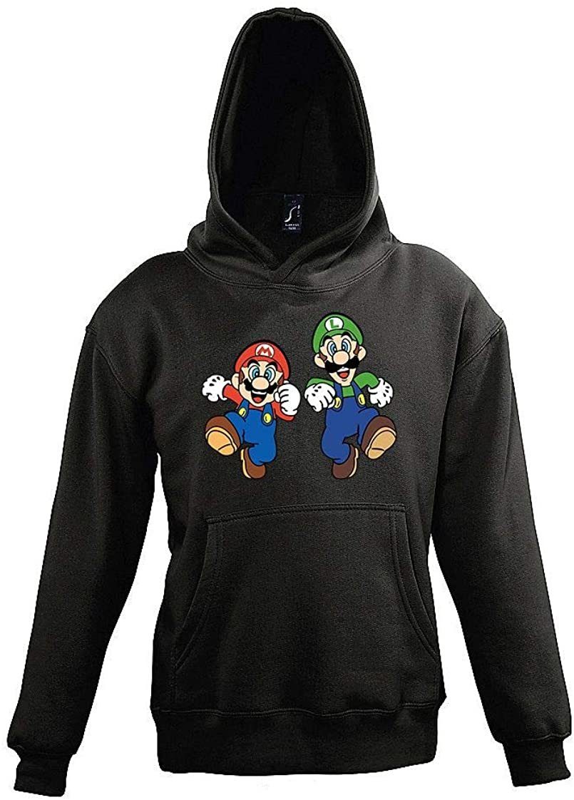 Youth Designz Kapuzenpullover Kinder Kapuzenpullover Hoodie Pullover Mario & Luigi mit modischem Print Schwarz | Hoodies