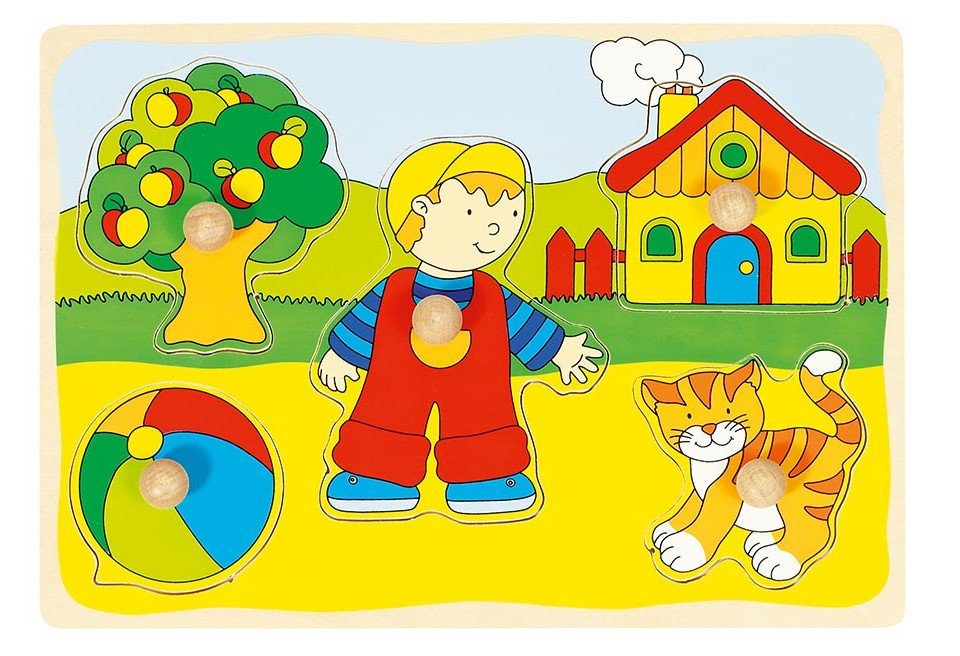 Gollnest & Kiesel Puzzle Goki 57858 - Katze, Haus,... Steckpuzzle, Puzzleteile