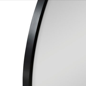 Talos Badspiegel Picasso schwarz Ø 40 cm, hochwertiger Aluminiumrahmen