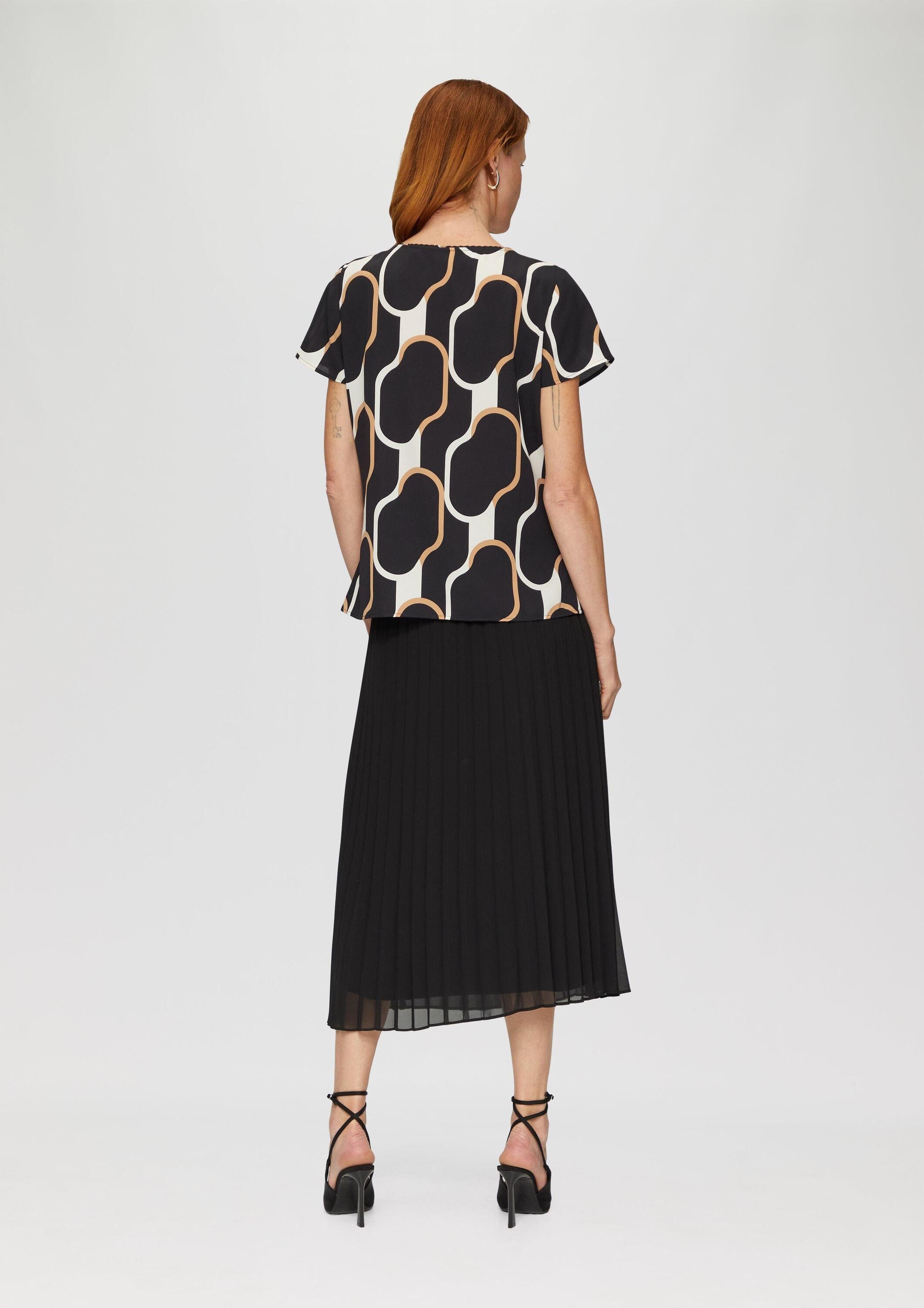 s.Oliver Kurzarmbluse Bluse Bluse mit Schmuckkante