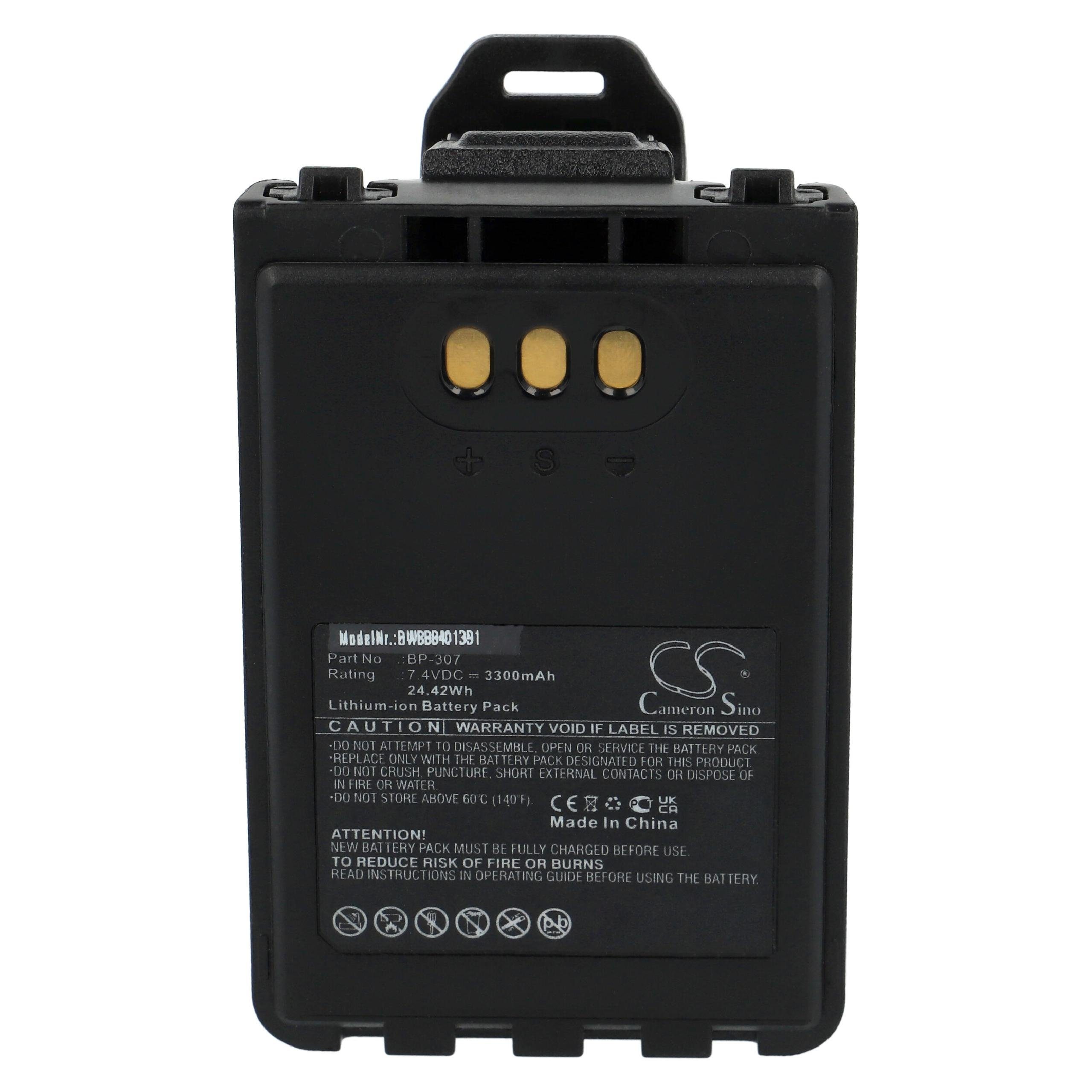 vhbw kompatibel mit Icom ID-52E, IC-705, ID-31E, ID-51E, IP-501H, IP-100H Akku Li-Ion 3300 mAh (7,4 V)