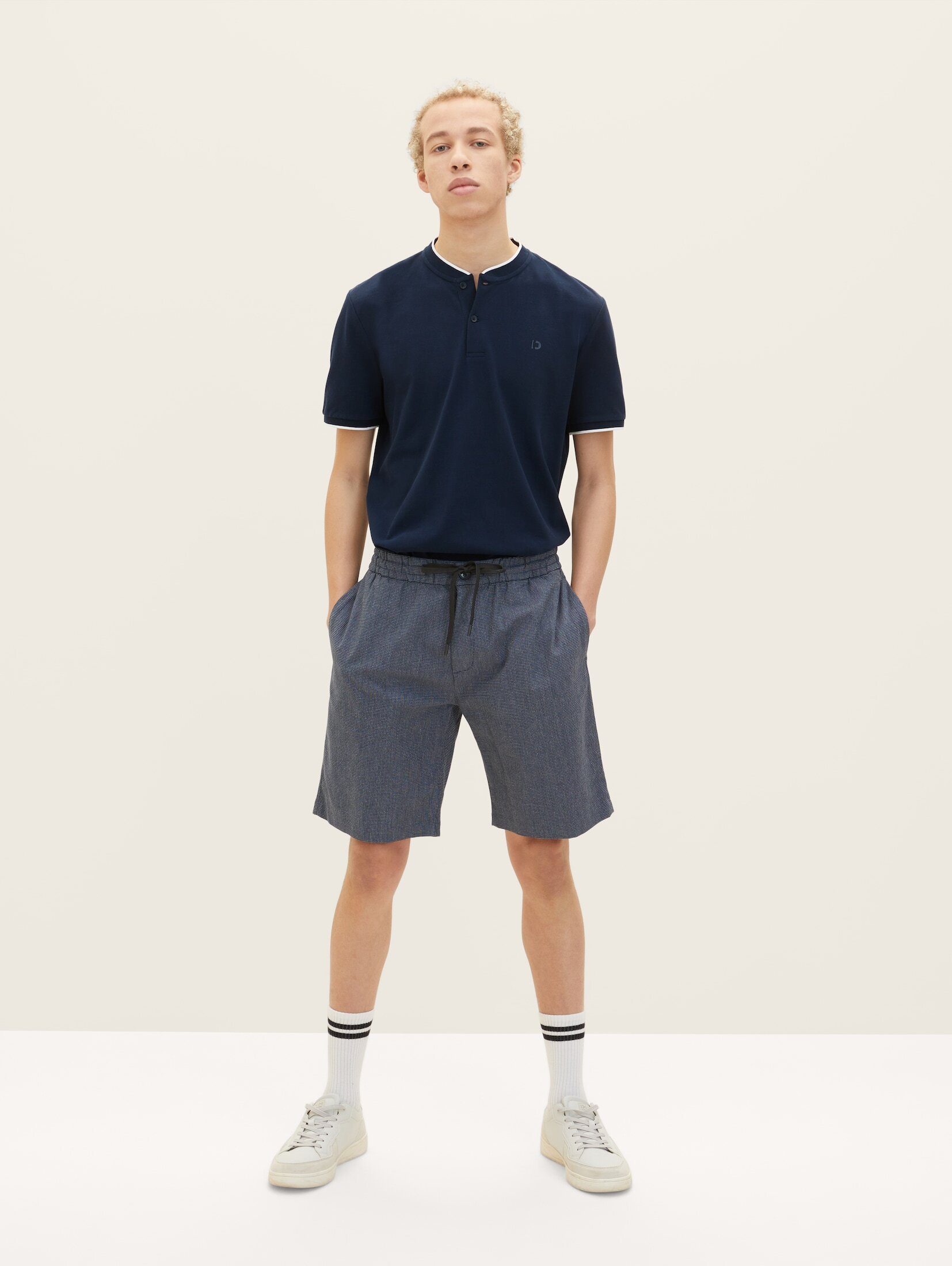 TOM TAILOR Denim Chinoshorts Shorts navy blue white structure