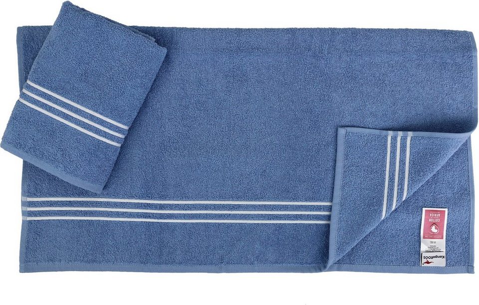 KangaROOS Handtuch Set Dalia, Walkfrottier, (Set, 6-tlg), mit  Streifenbordüre, einfarbiges Handtuch-Set aus 100% Baumwolle