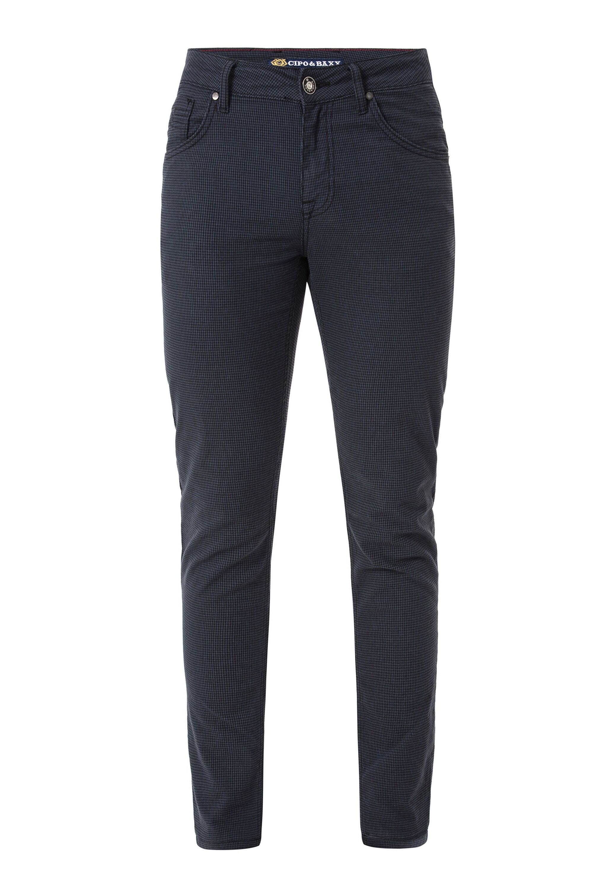Cipo & Baxx Stoffhose Hose mit dezentem Karomuster, CD724 – Bild 2 von 5