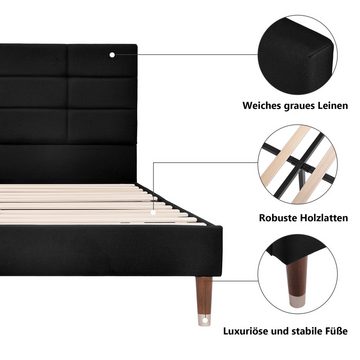 MODFU Polsterbett Doppelbett Bett Funktionsbett Massivholzbett Holzbett (mit Matratze oder ohne Matratze)