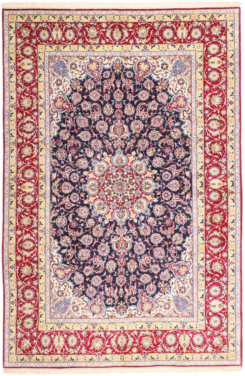 Orientteppich Isfahan Seidenkette 209x317 Handgeknüpfter Orientteppich, Nain Trading, rechteckig, Höhe: 6 mm
