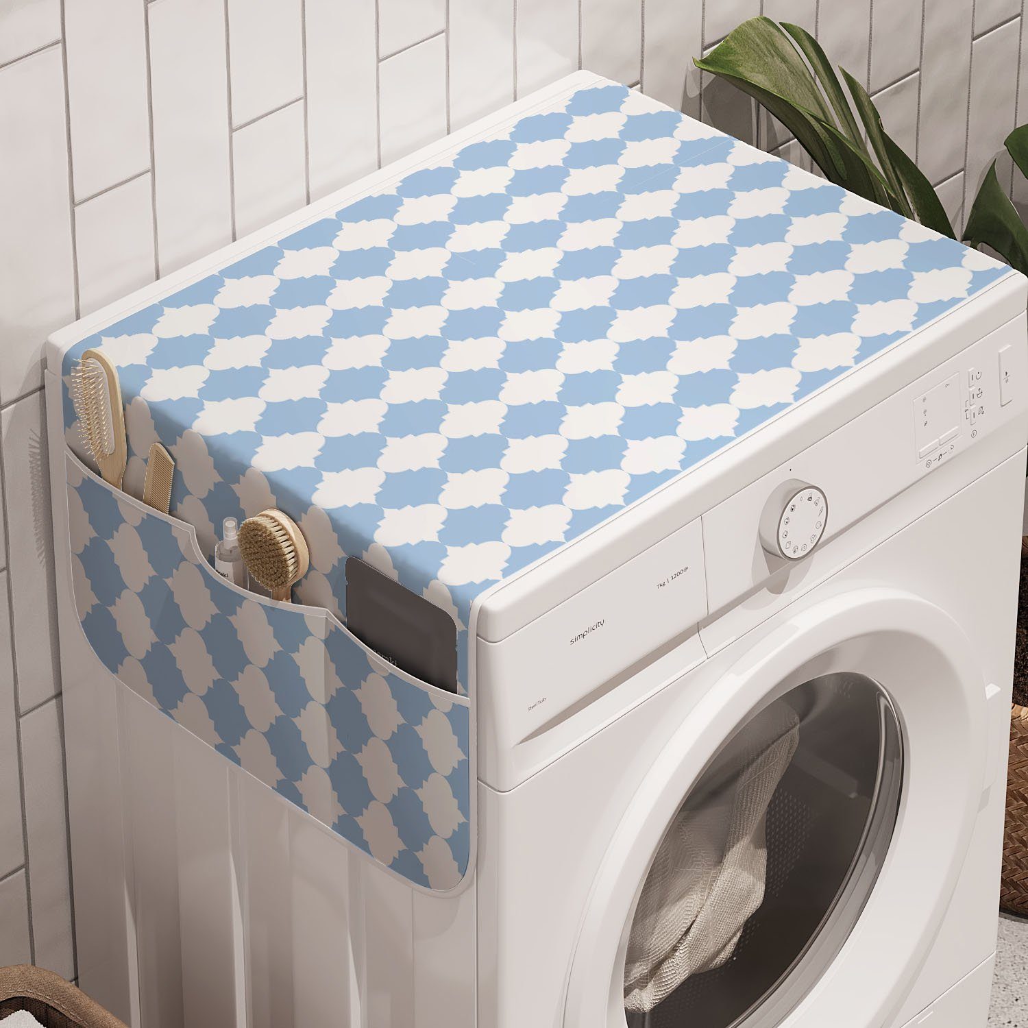 Abakuhaus Badorganizer Anti-Rutsch-Stoffabdeckung für Waschmaschine und Trockner, orientalisch Pastellton Motiv