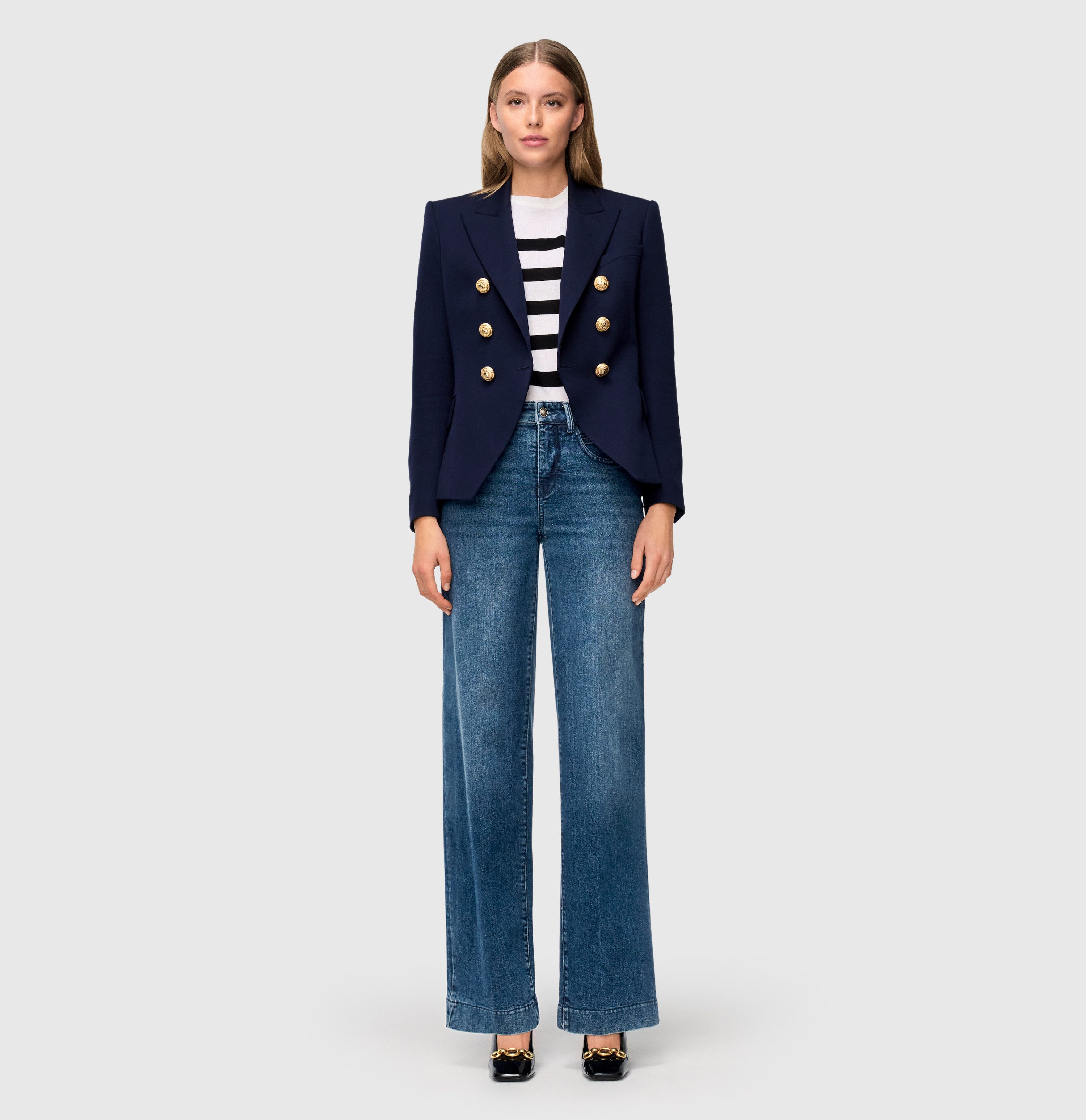 MAC Jerseyhose Shirt-Hose Palazzo Cropped