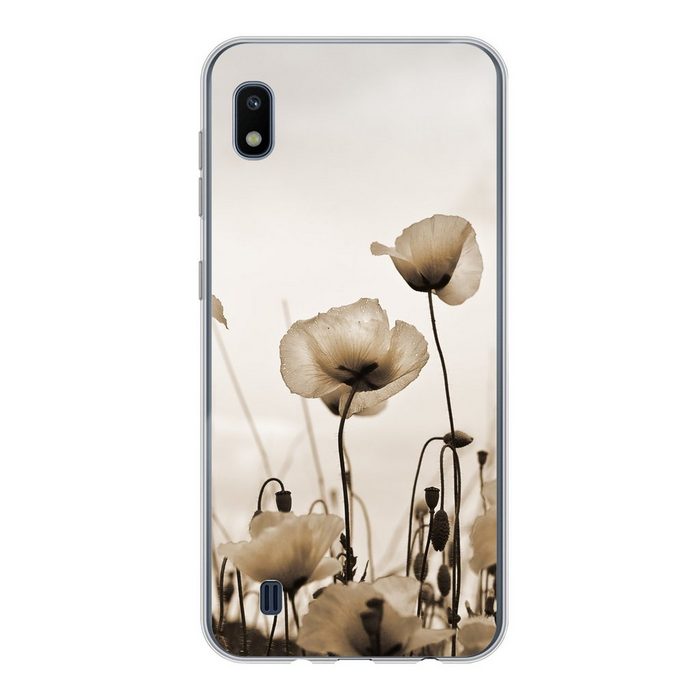 MuchoWow Handyhülle Blumen Sepia-Fotodruck Handyhülle Samsung Galaxy A10 Smartphone-Bumper Print Handy