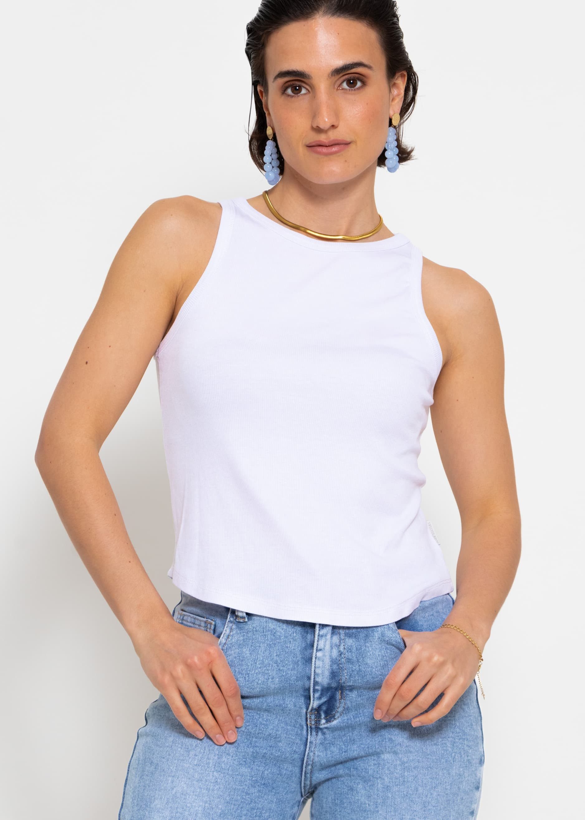 SASSYCLASSY Tanktop Geripptes Basic Tanktop Ärmelloses günstig online kaufen