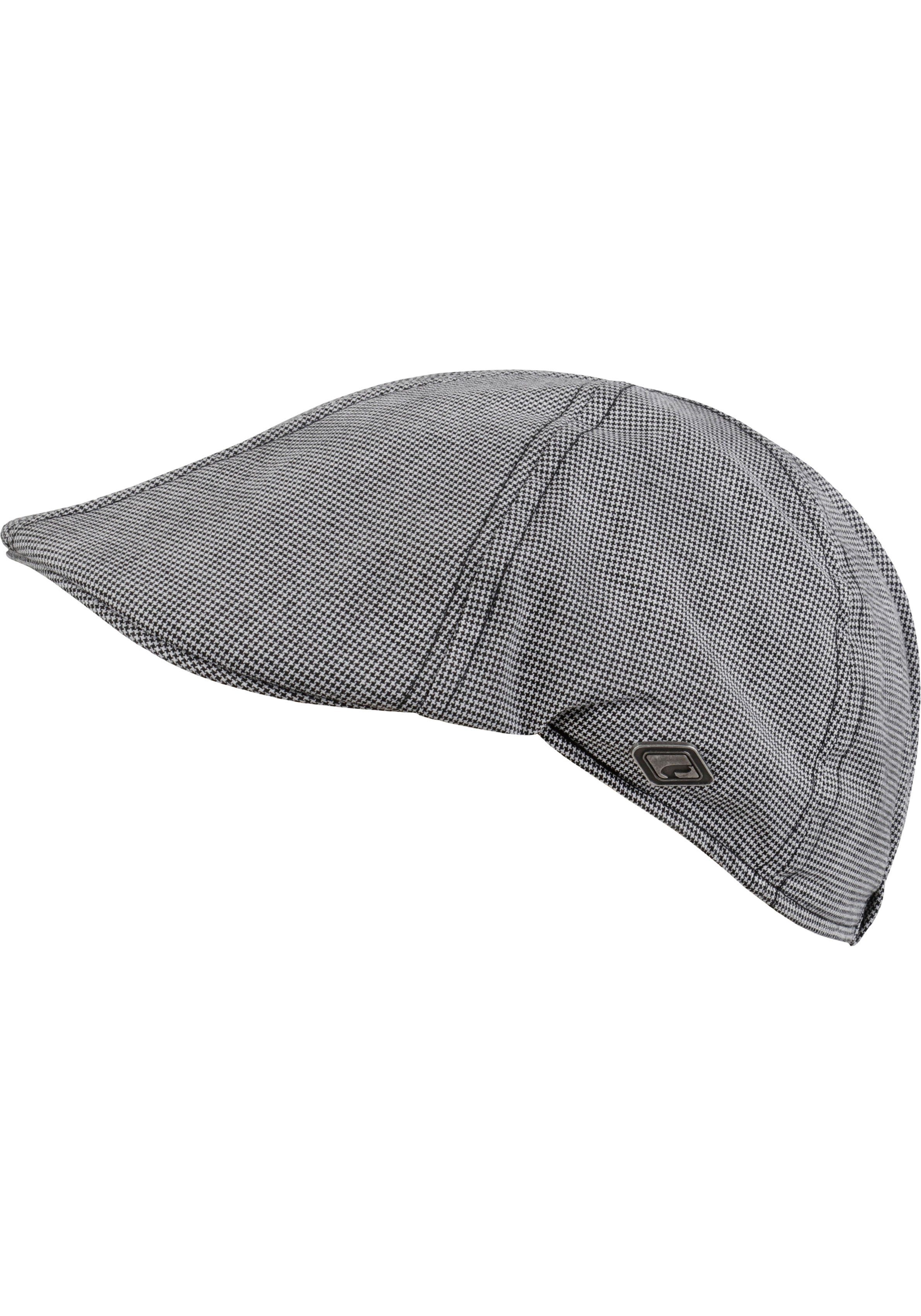 chillouts Schiebermütze Kyoto Hat Flat grey Cap mit Karomuster feinem