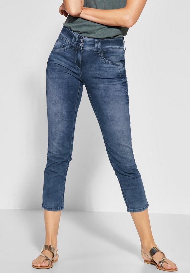 Cecil 7/8-Jeans mit kontrastigen Nähten, Tight Fit Denim Charlize ...