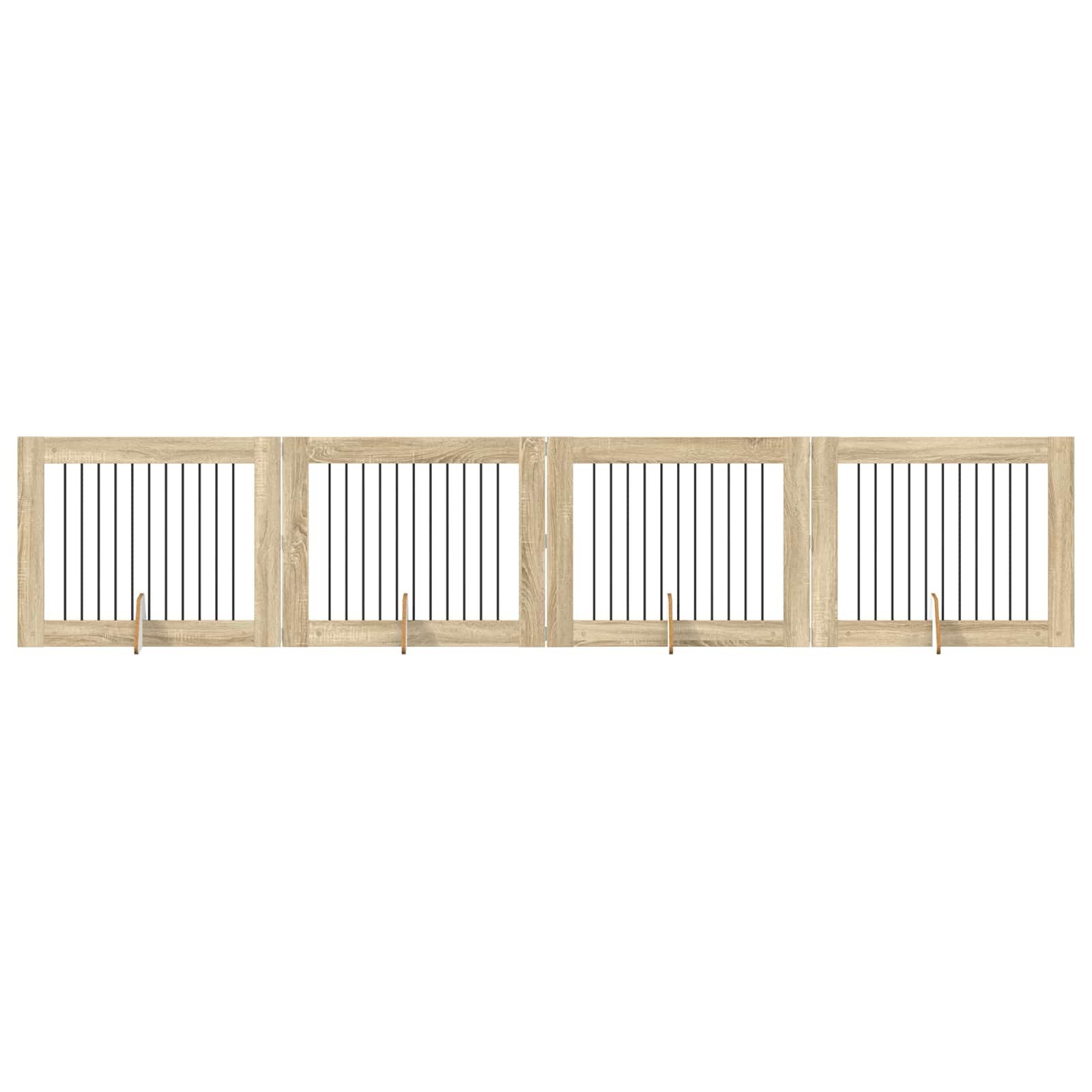 vidaXL Hundezwinger 100 x 80 cm Hunde Absperrgitter Freistehend Faltbar 4-teiliges Sonoma-