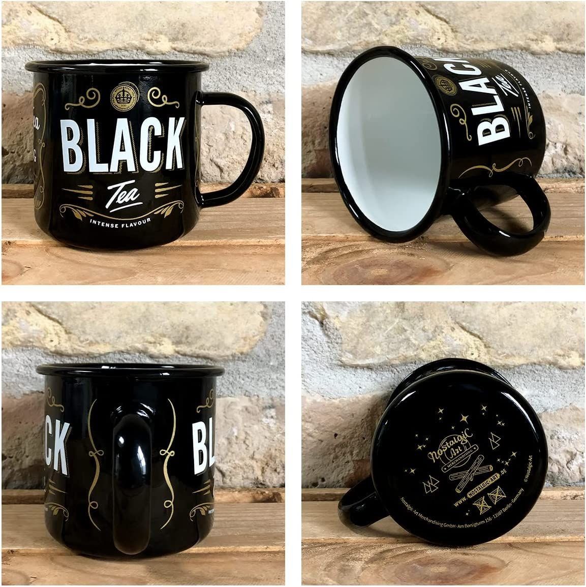Nostalgic-Art Tasse Emaille-Becher - Home & Country - Black Tea
