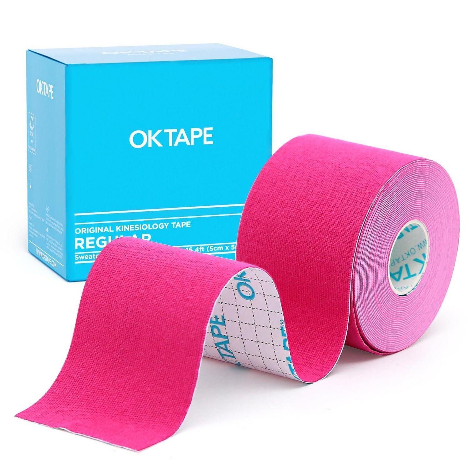 LuxusKollektion Kinesiologie-Tape Kinesiologieband Sportband 5cm 5m Unterstützung Pink 1 Rollen Rosa