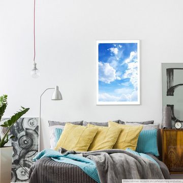 Sinus Art Poster 90x60cm Poster Himmel mit kleinen Wolken und Sonnenschein