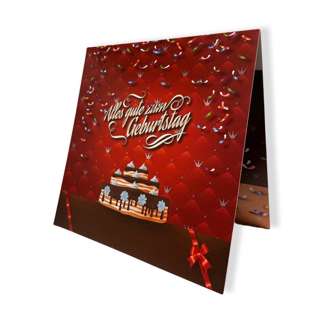 Aufnahmefunktion als Geschenk Rot Geburtstagstorte Kuchen Schön Männer Geburtstagskarte und 3D Glückwunschkarte Pop-Up Ideal Cake mit UNIQARD® UNIQARD für