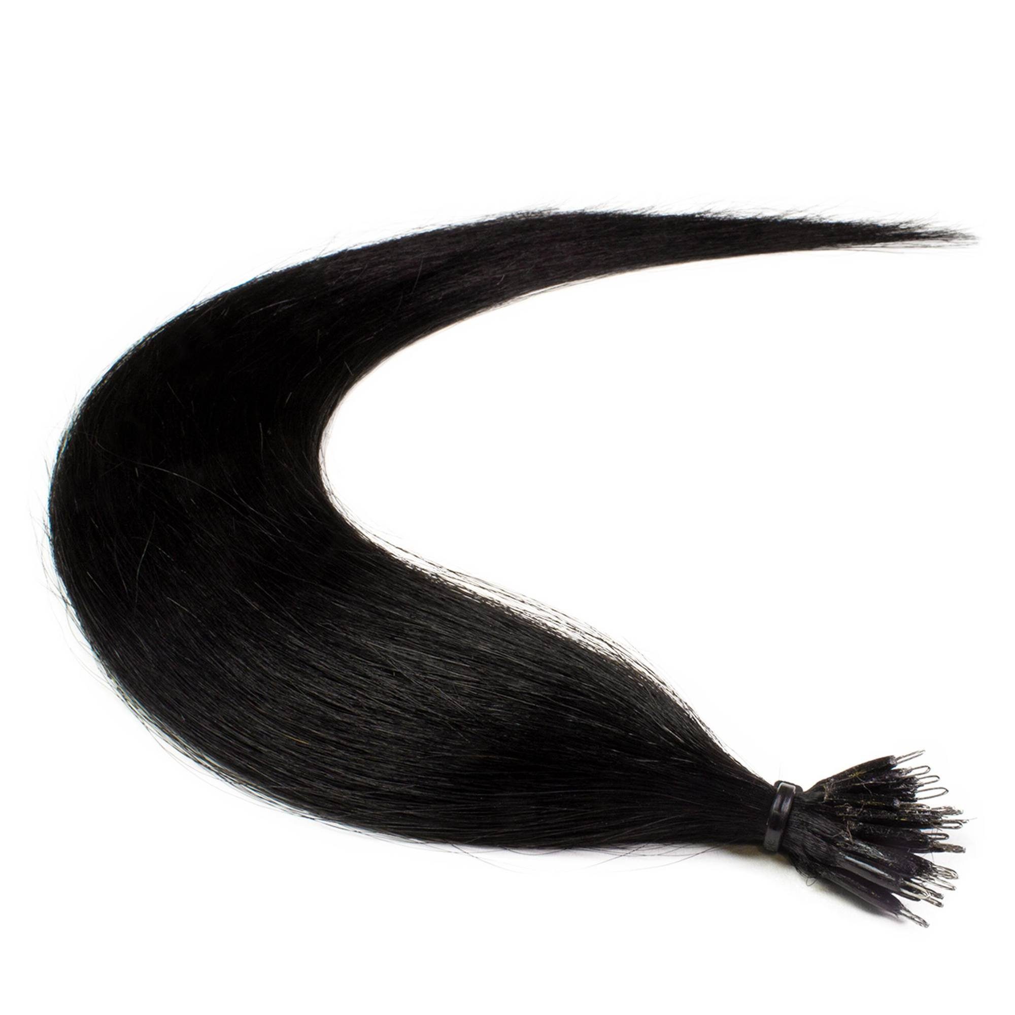 #4/0 Nanoring Premium Mittelbraun hair2heart 40cm Extensions Echthaar-Extension