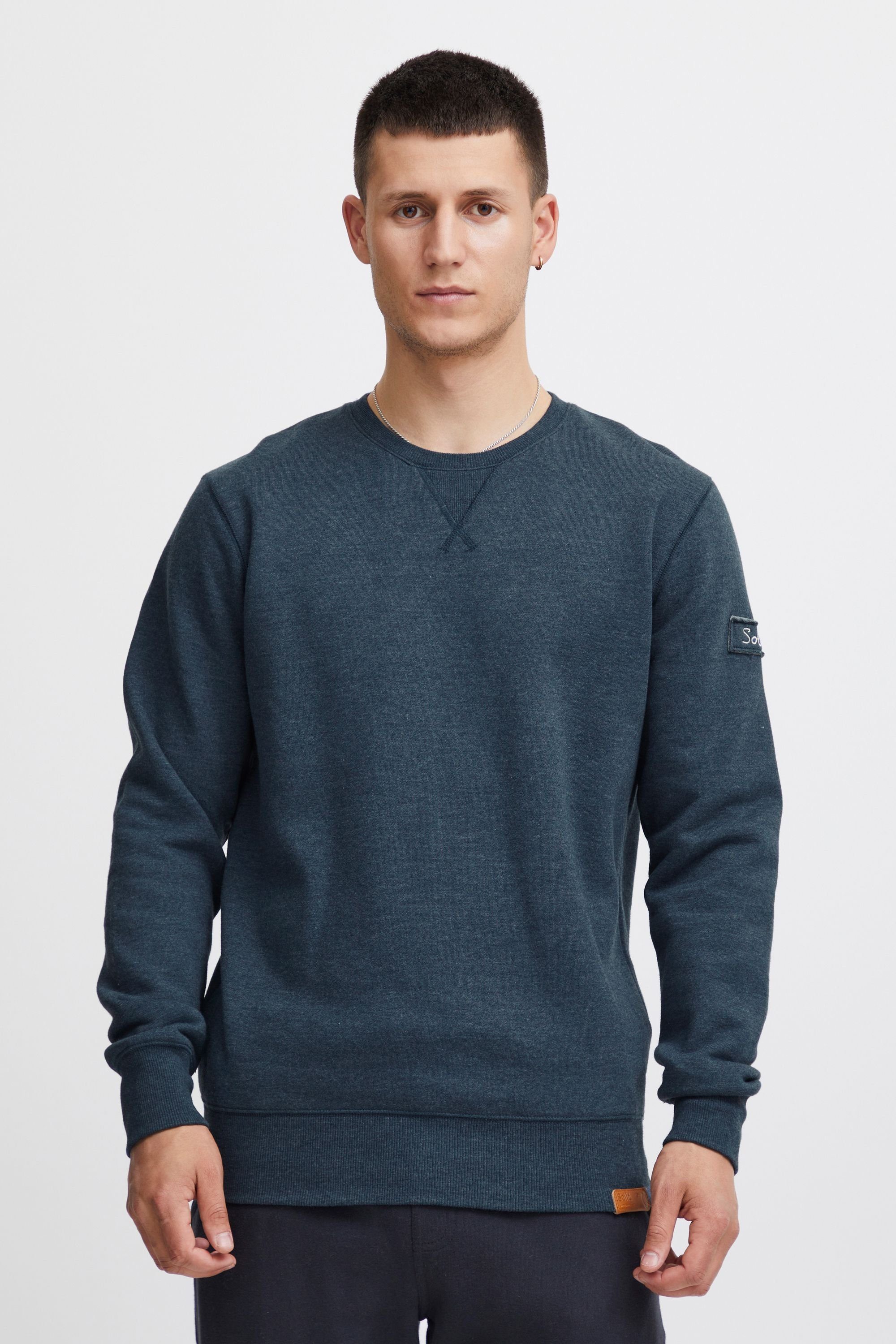 !Solid Sweatshirt SDTrip O-Neck Sweatpullover mit Fleece-Innenseite Insignia Blue Melange (8991)
