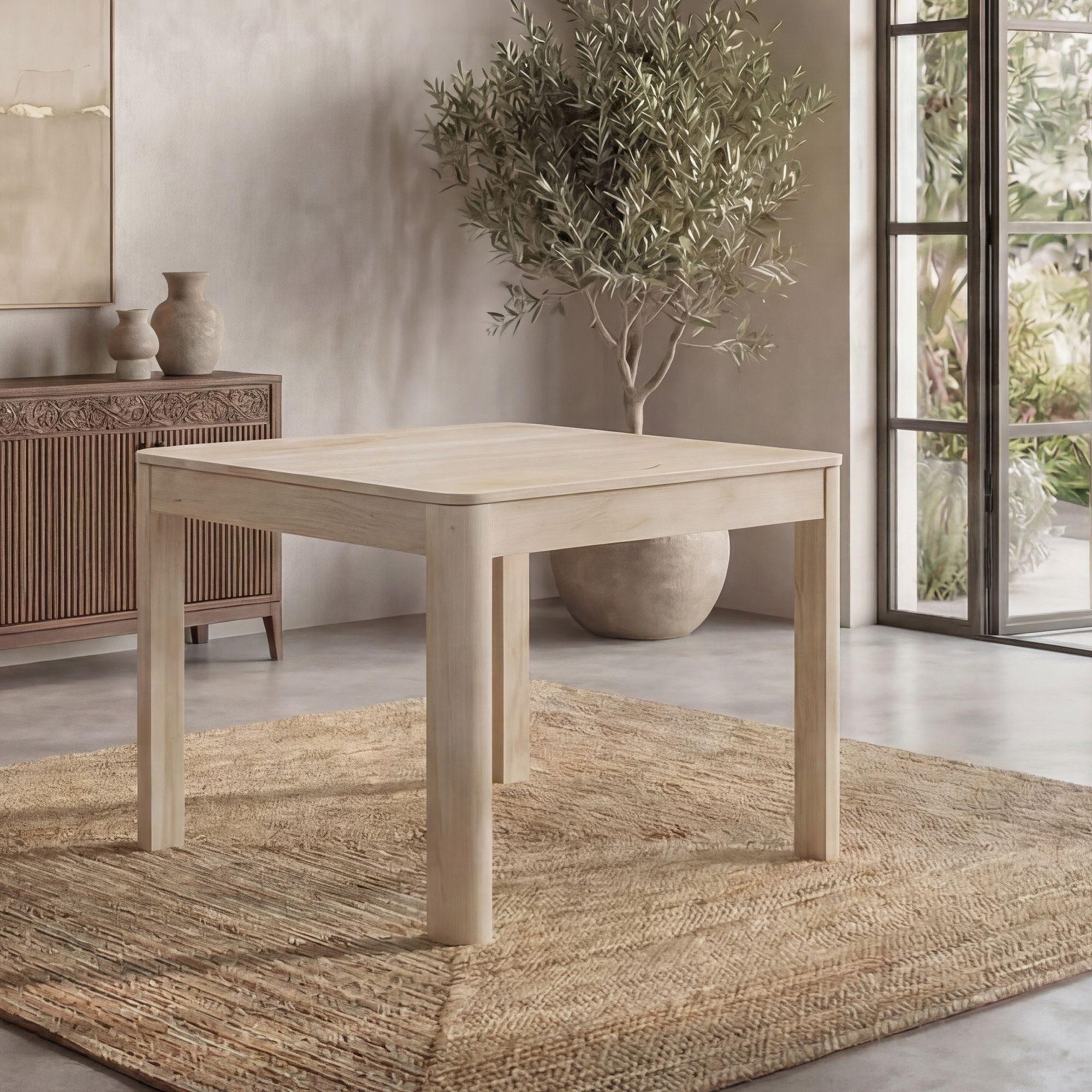 Wohnling Esstisch WL7.378 Esszimmertisch Küchentisch 4 Personen Holztisch Esszimmer (Natürliches Holzdesign mit klarer Form), Kompakte Tischlösung für kleine Essbereiche
