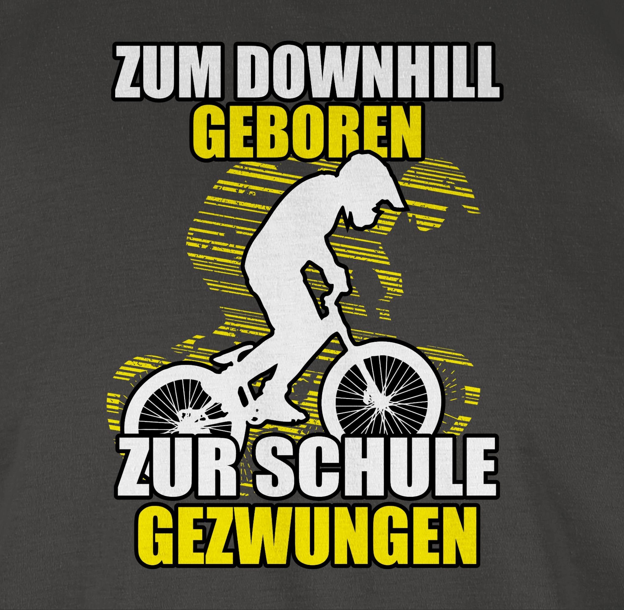 T-Shirt zur Dunkelgrau Fahrrad 01 Downhill Schule Shirtracer Bekleidung gezwungen Radsport geboren Zum